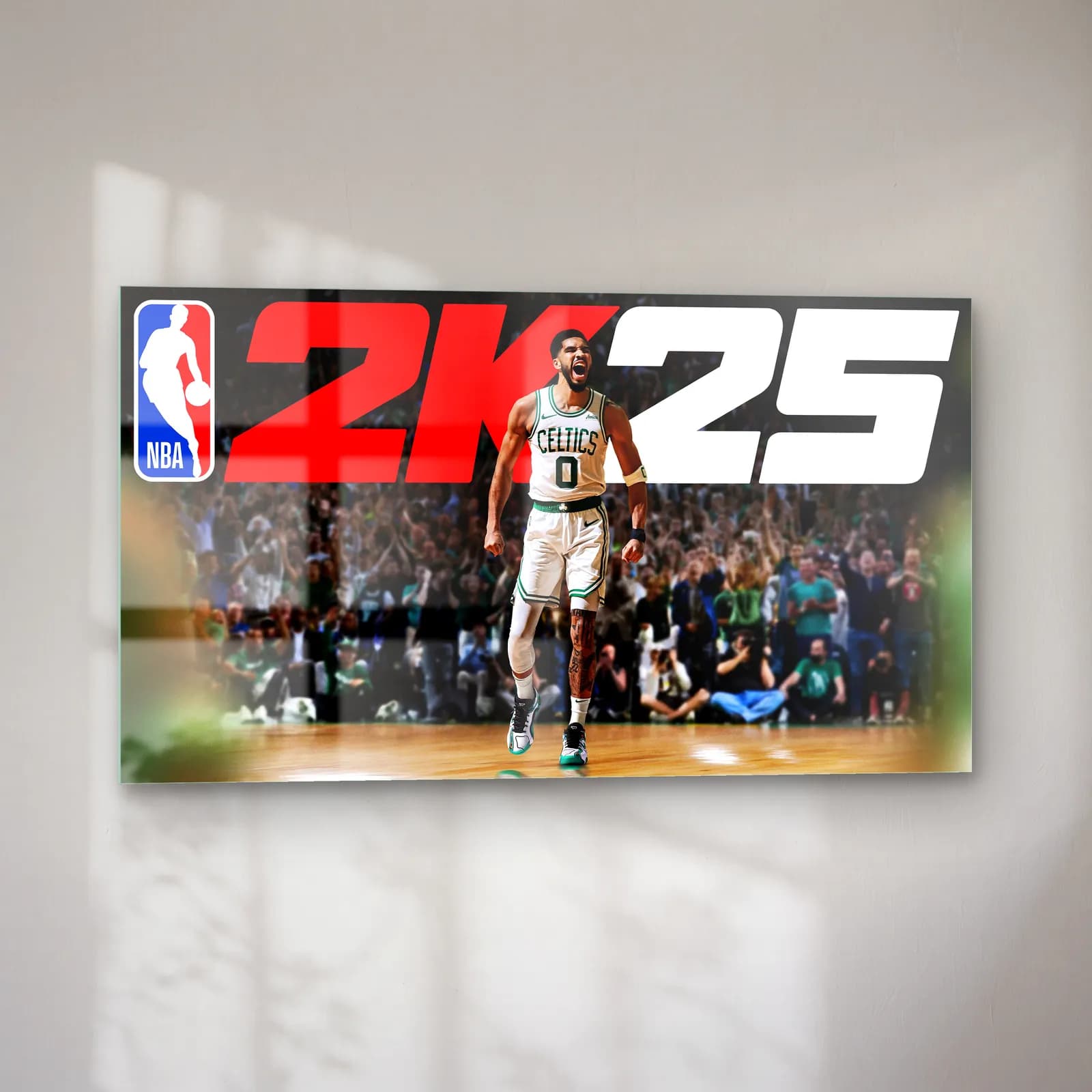NBA 2K25 Jayson Tatum cam tablo — sol açıdan görünüm