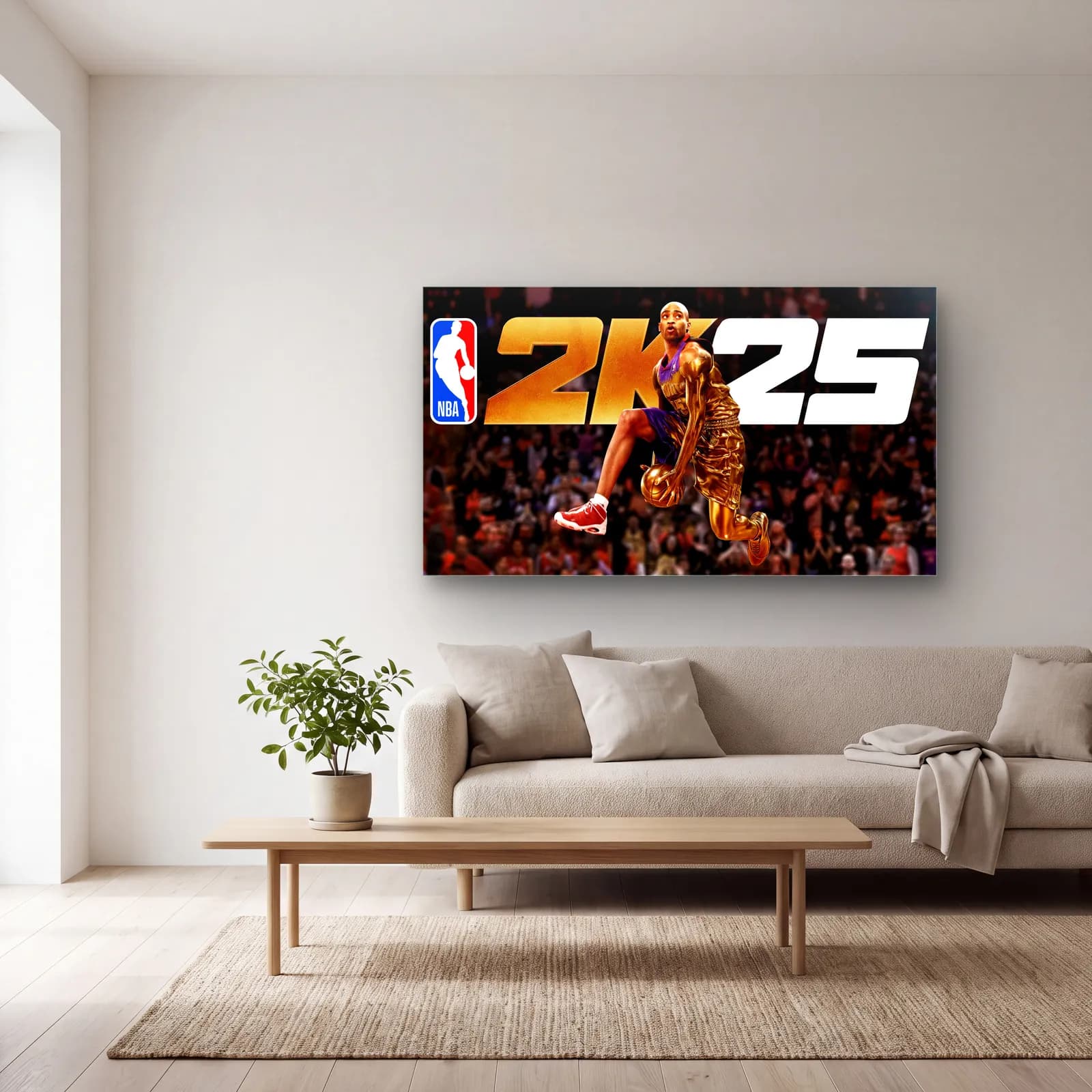 NBA 2K25 Altın Smaç cam tablo — açık renk salonda