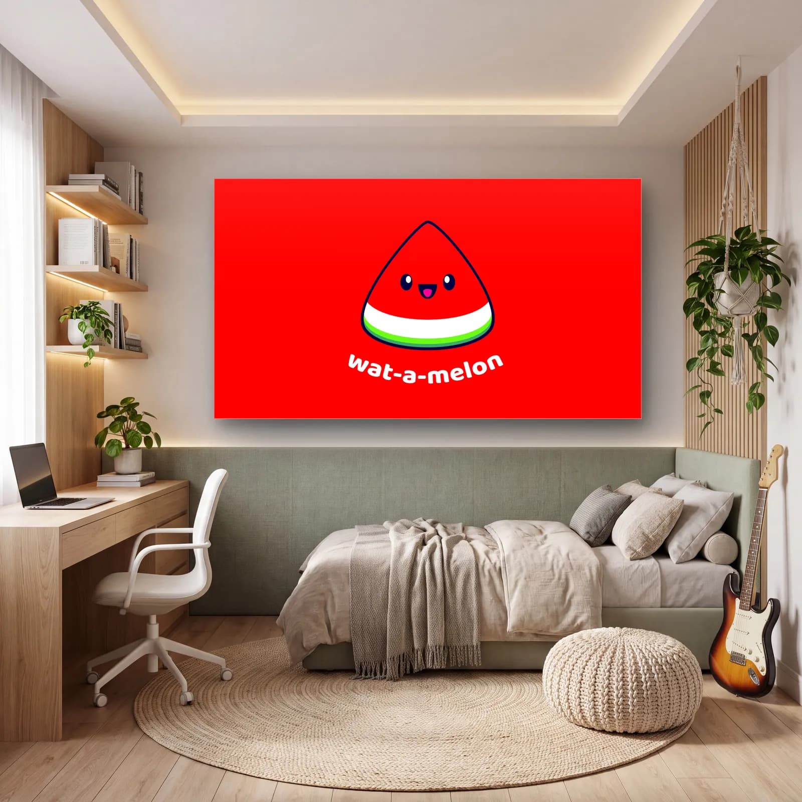 Wat A Melon Karpuz cam tablo — genç odasında