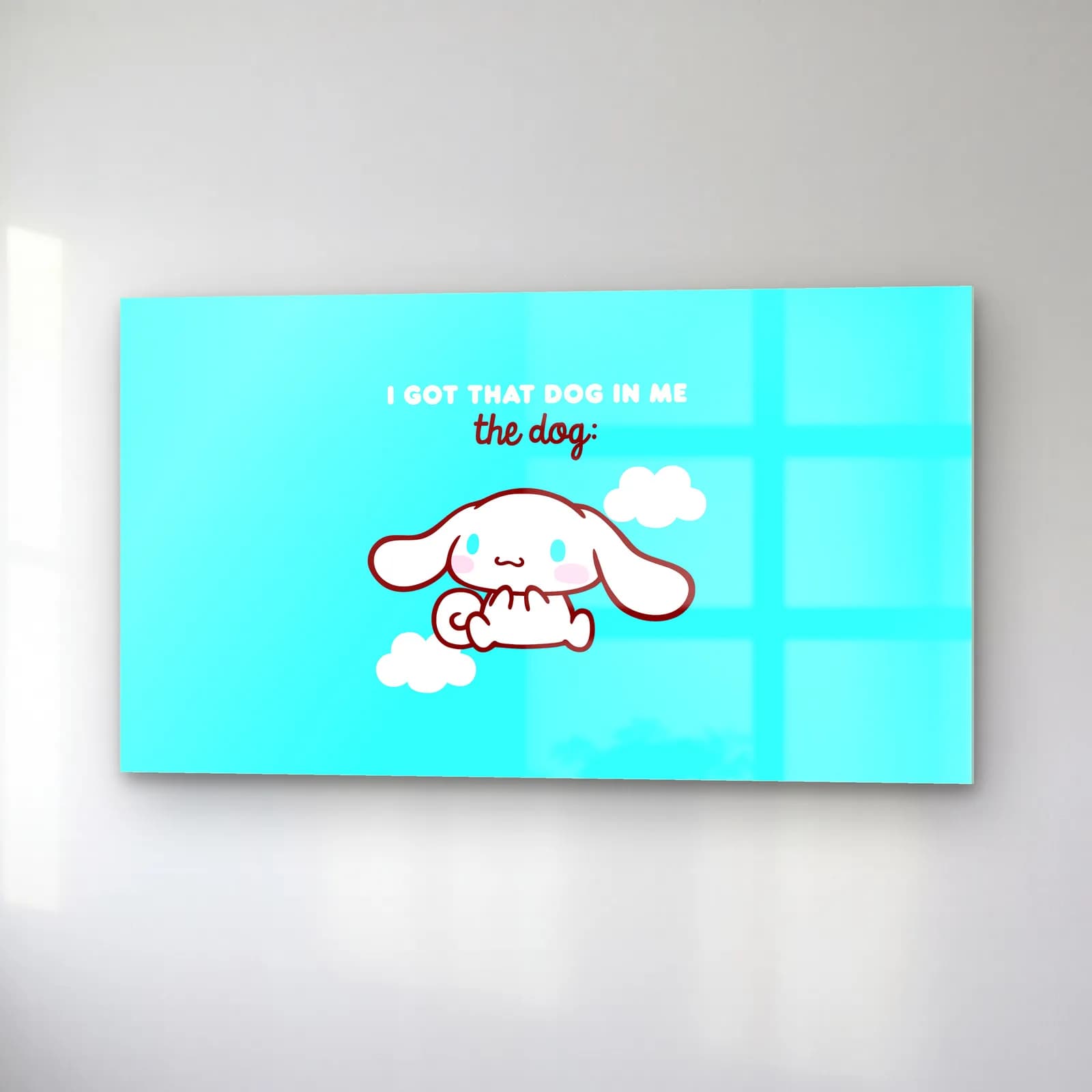 Cinnamoroll I Got That Dog cam tablo — sağ açıdan görünüm