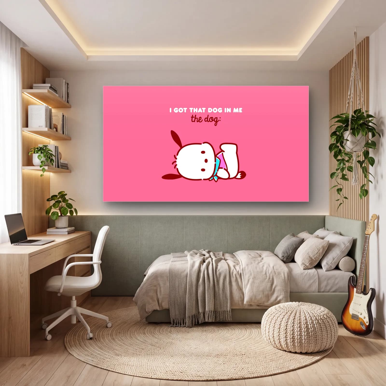 Pochacco I Got That Dog cam tablo — genç odasında