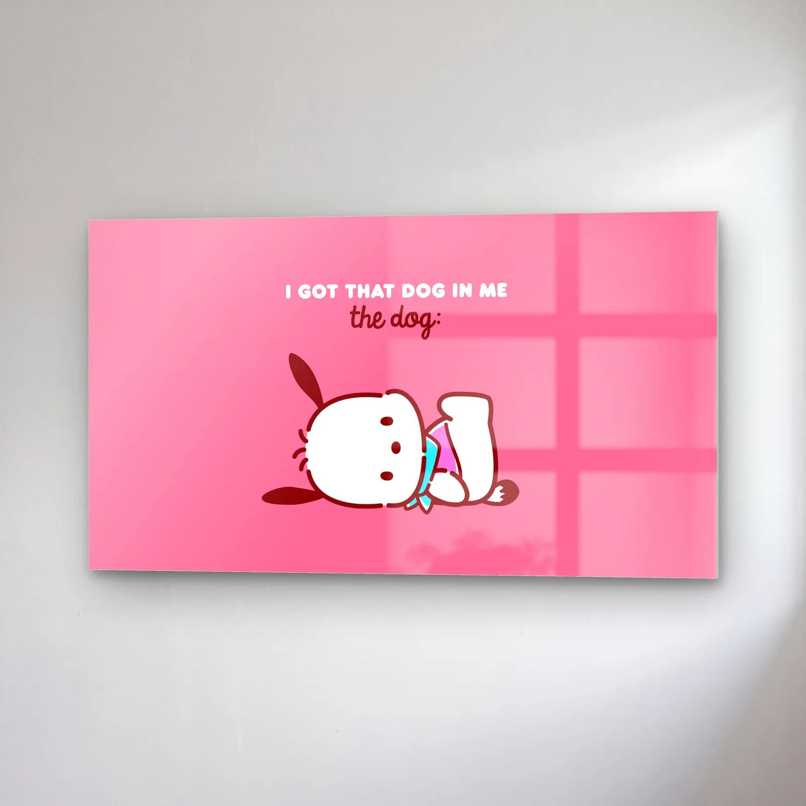 Pochacco I Got That Dog cam tablo — sağ açıdan görünüm