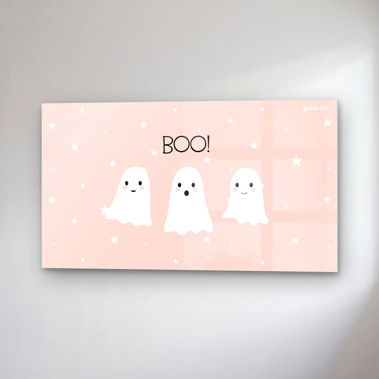 Boo Sevimli Hayaletler cam tablo — sağ açıdan görünüm