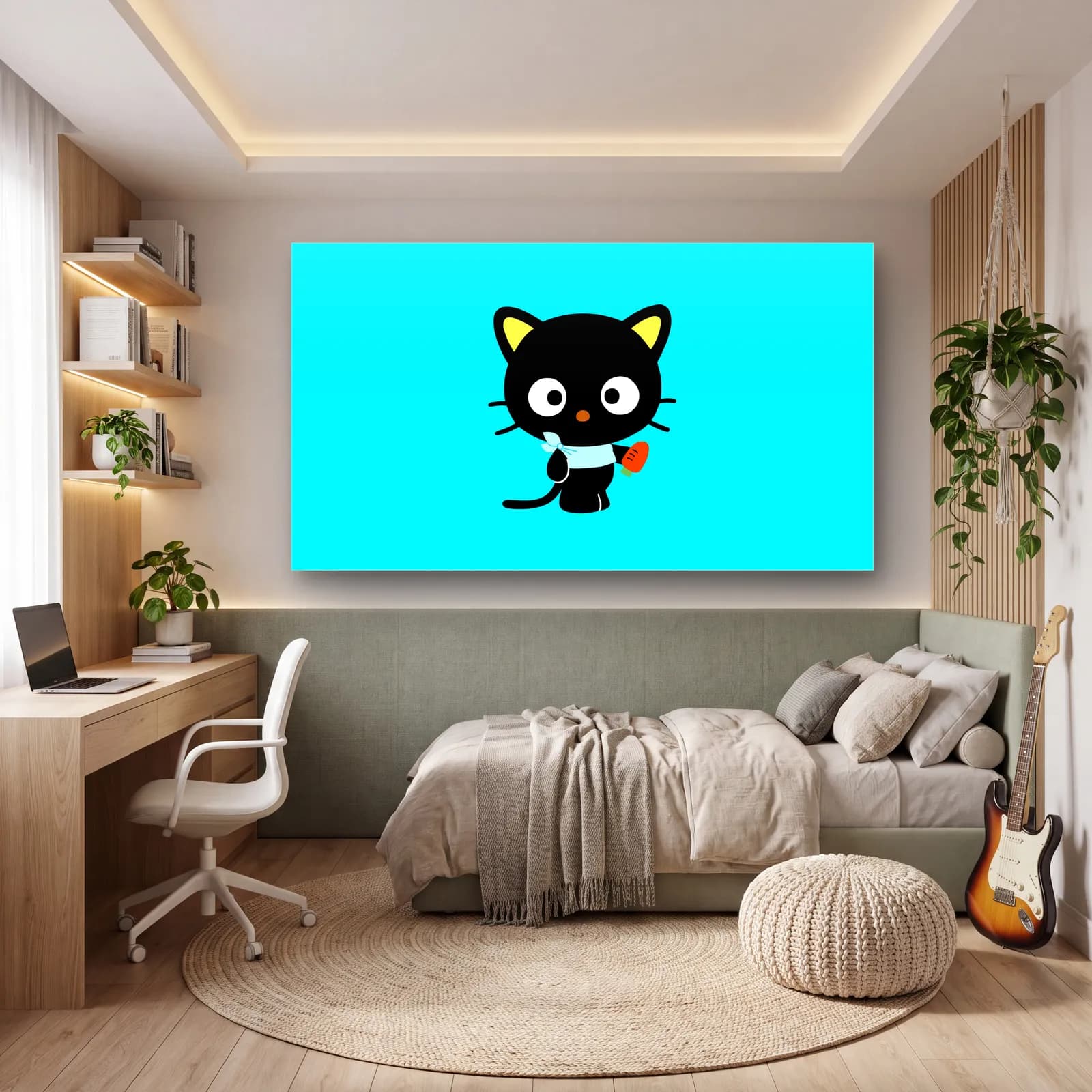 Sevimli Chococat cam tablo — genç odasında