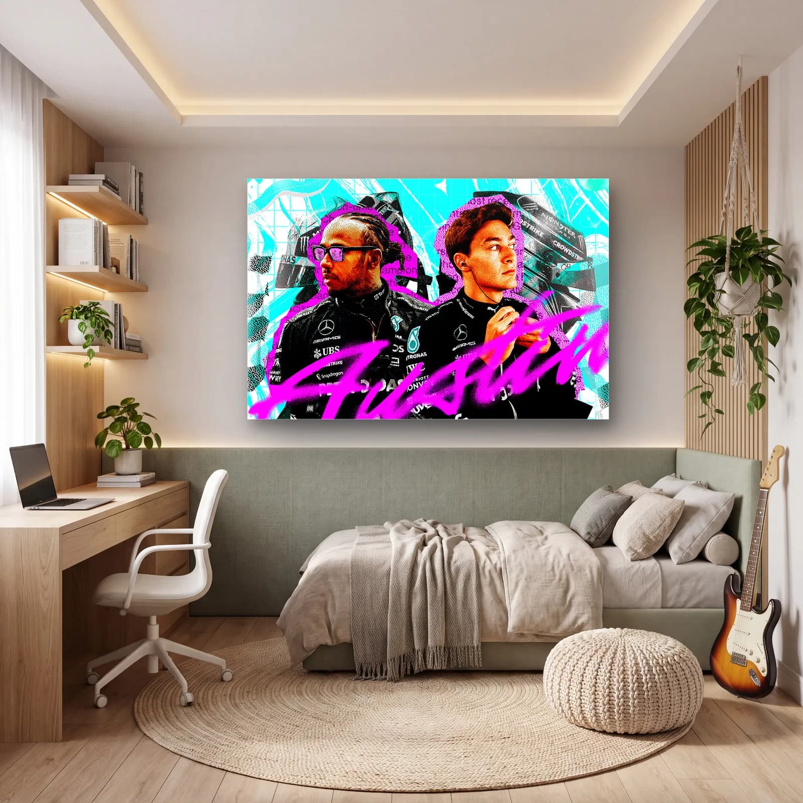 Hamilton ve Russell Austin Panoramik cam tablo — genç odasında
