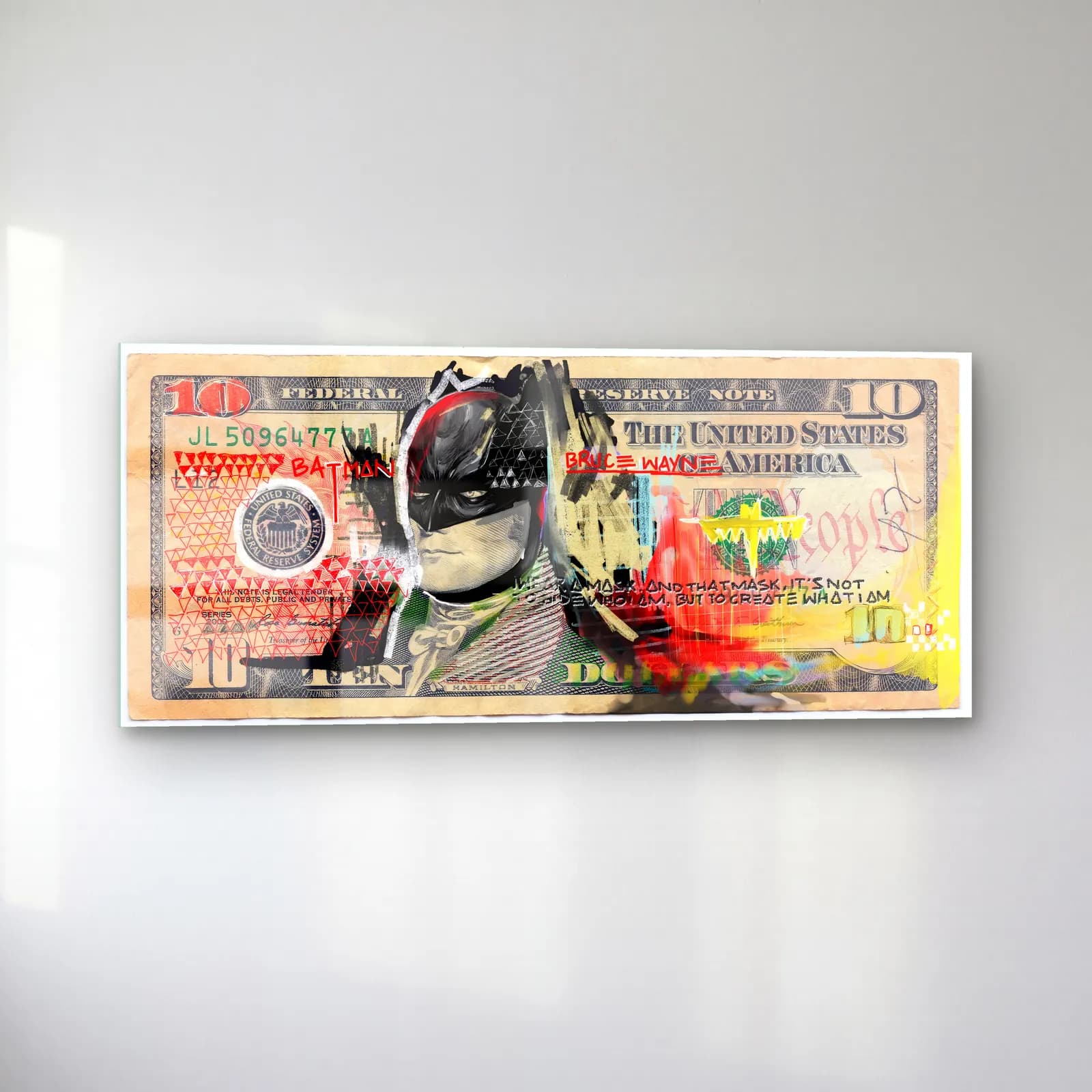 Batman 10 Dolar cam tablo — sol açıdan görünüm