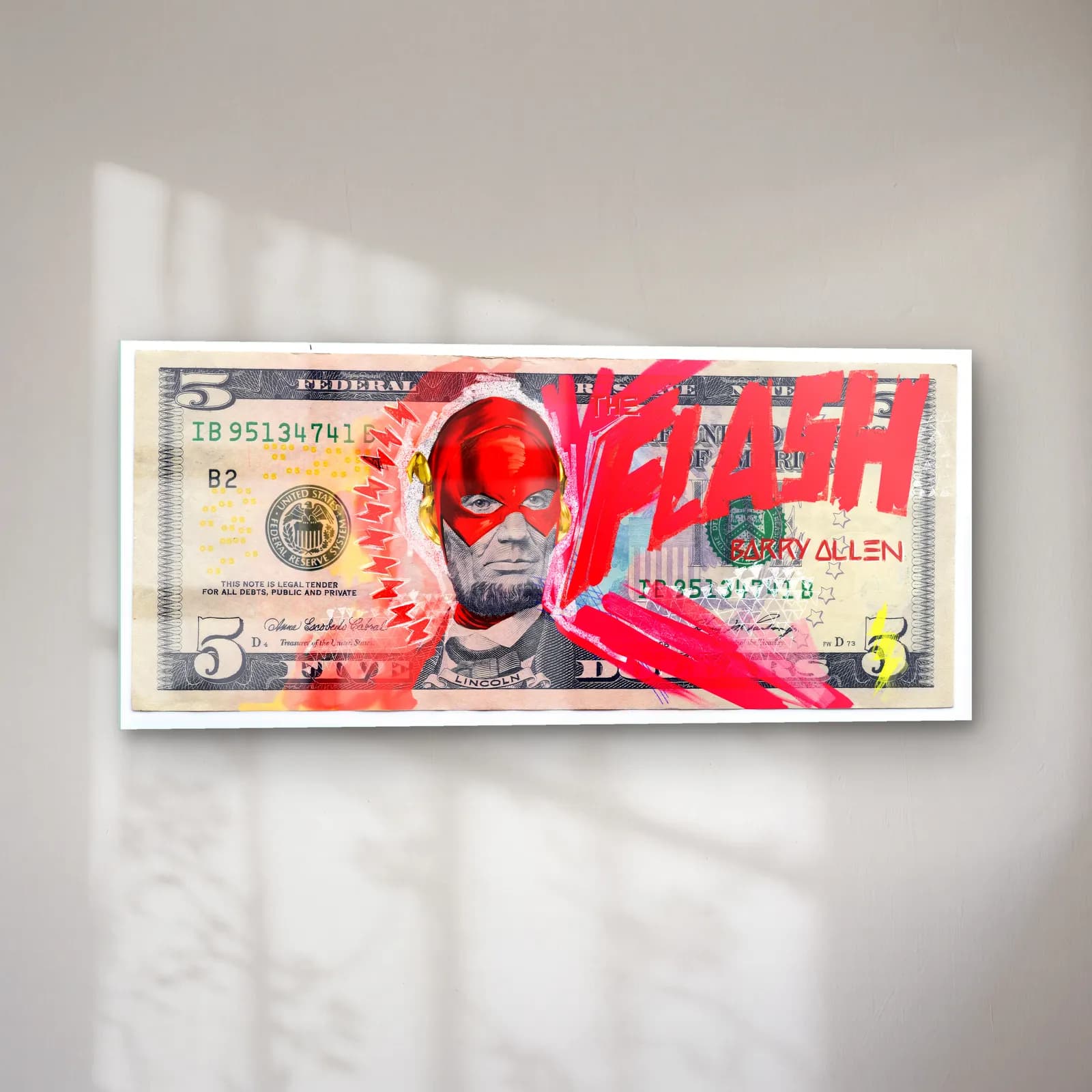 Flash 5 Dolar cam tablo — sol açıdan görünüm