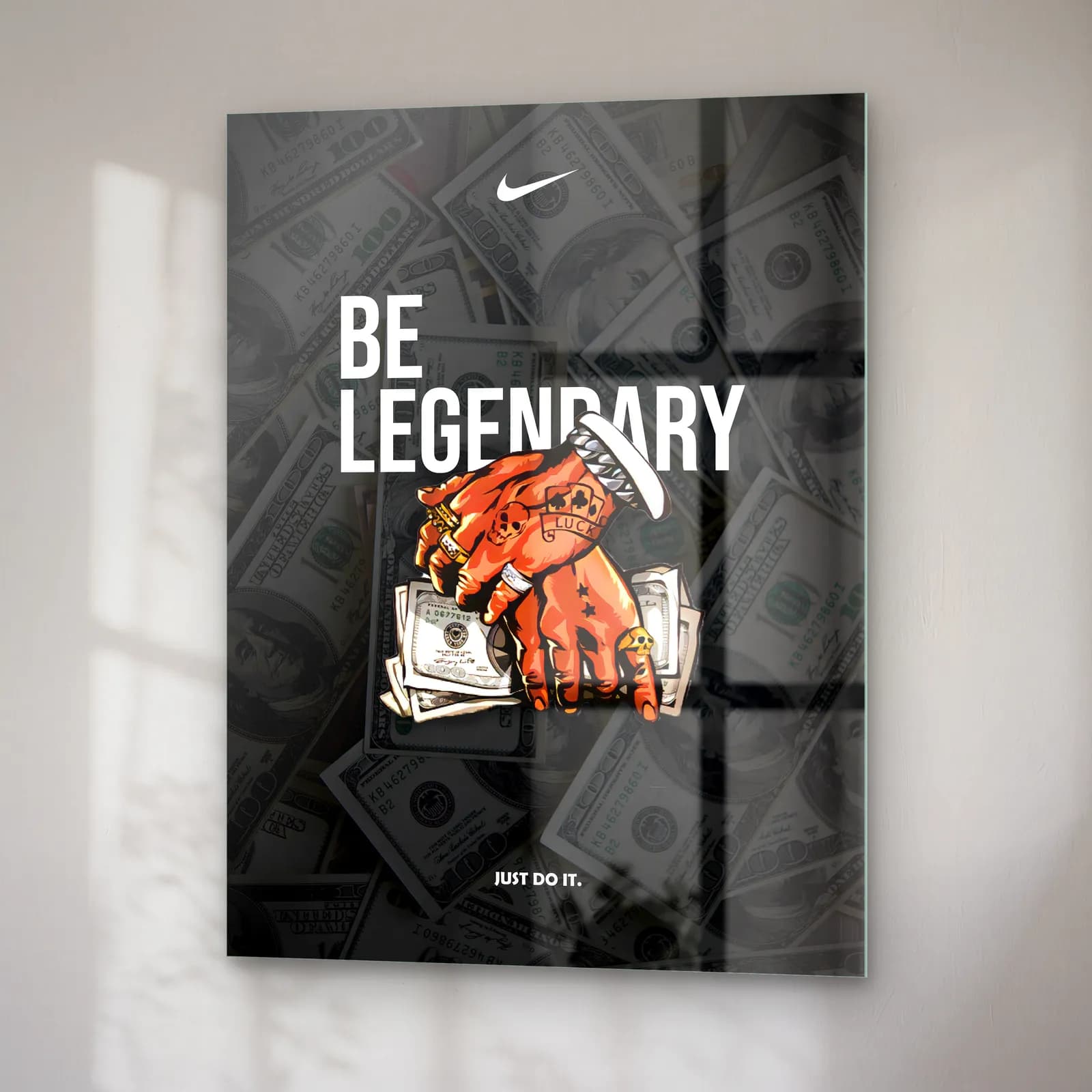 Be Legendary Motivasyon Set Parça 1 cam tablo — sağ açıdan görünüm