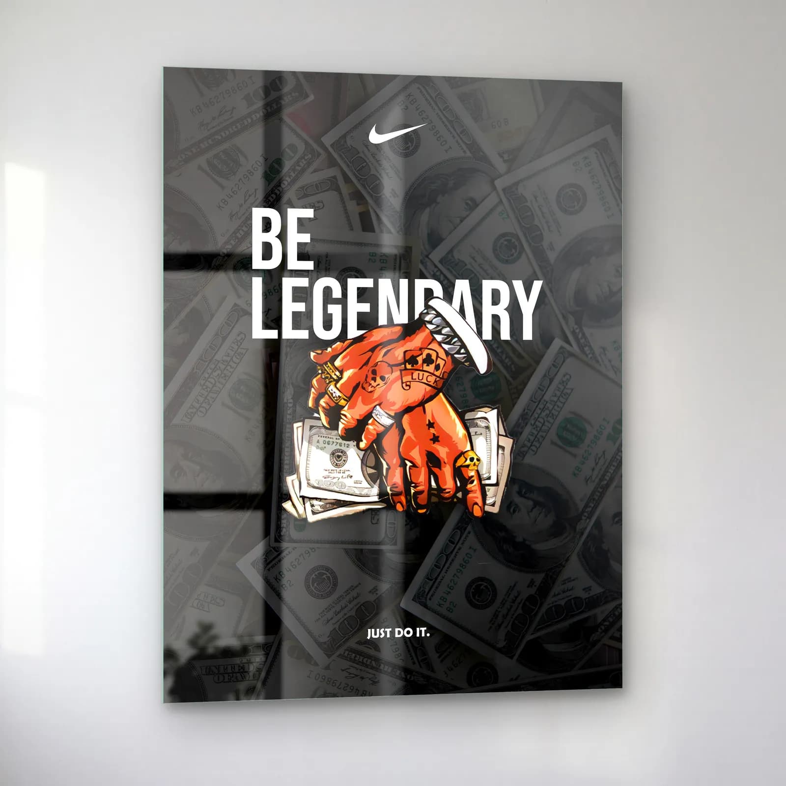 Be Legendary Motivasyon Set Parça 1 cam tablo — sol açıdan görünüm