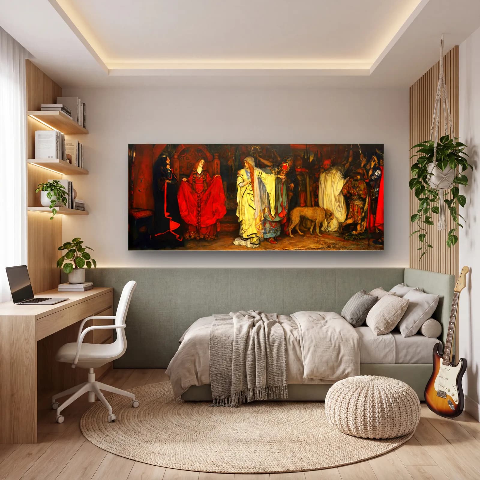 Kral Lear Sahnesi cam tablo — genç odasında