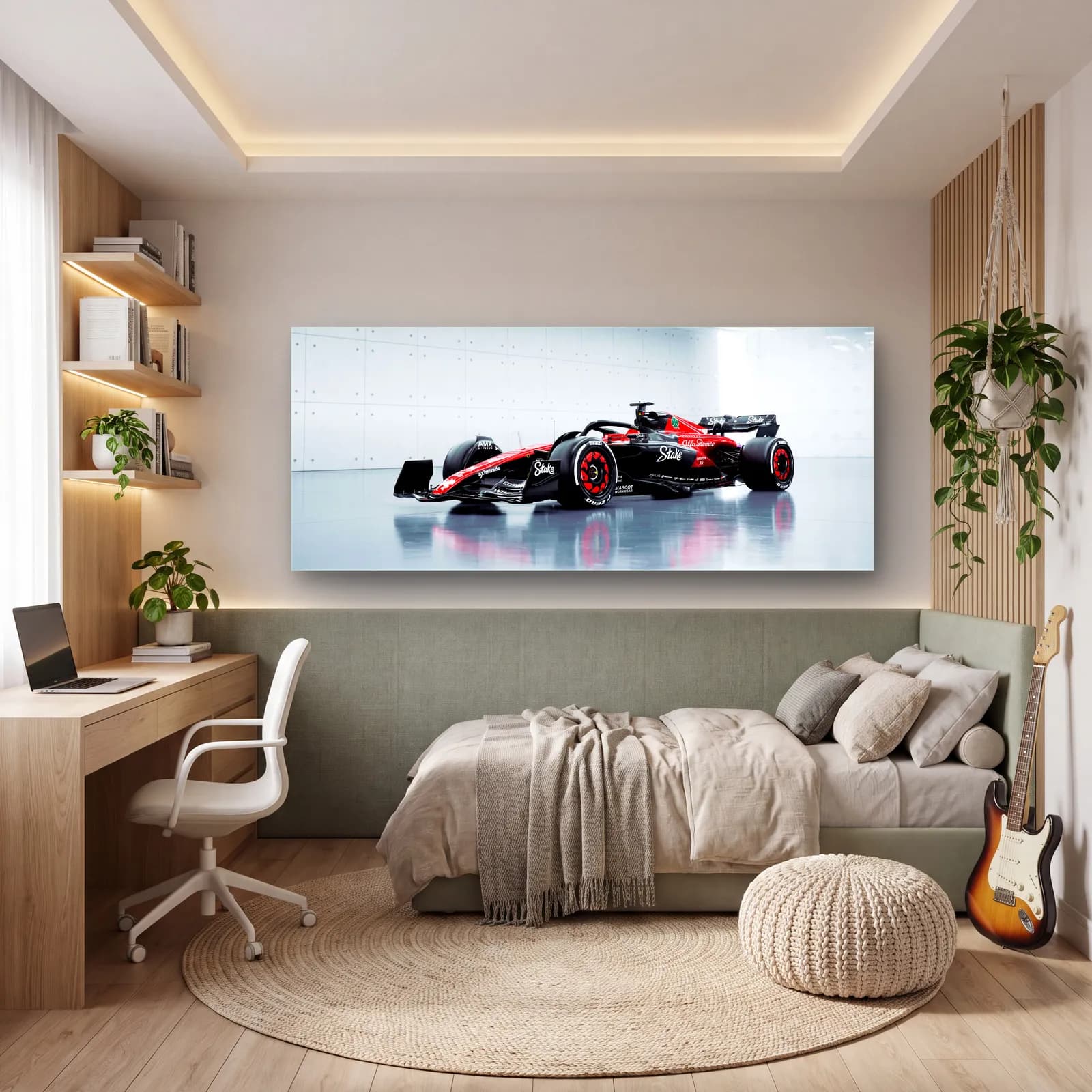 Alfa Romeo F1 Açılı Görünüm cam tablo — genç odasında