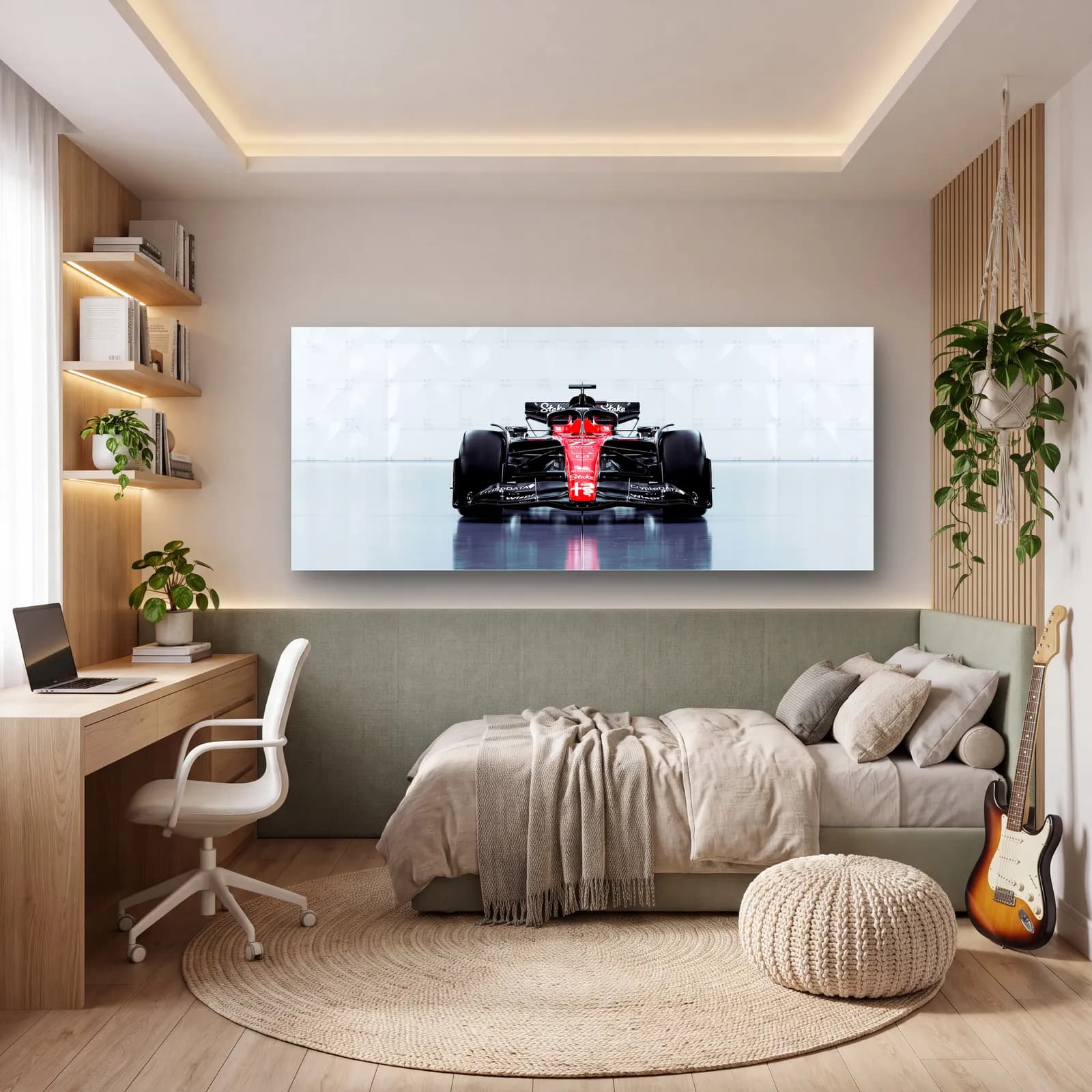 Önden Alfa Romeo F1 Stüdyo cam tablo — genç odasında