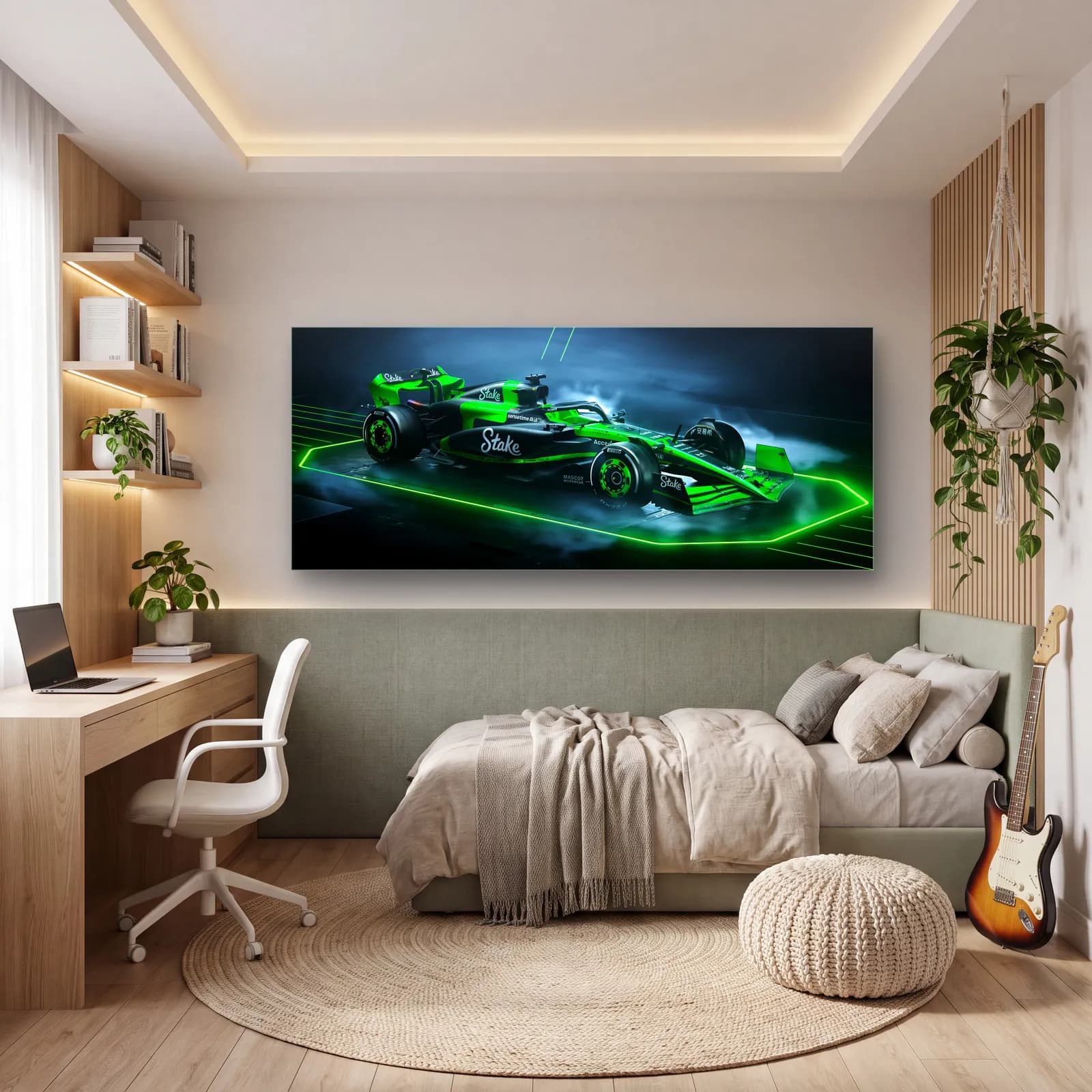 Sisli Zeminde Sauber F1 cam tablo — genç odasında