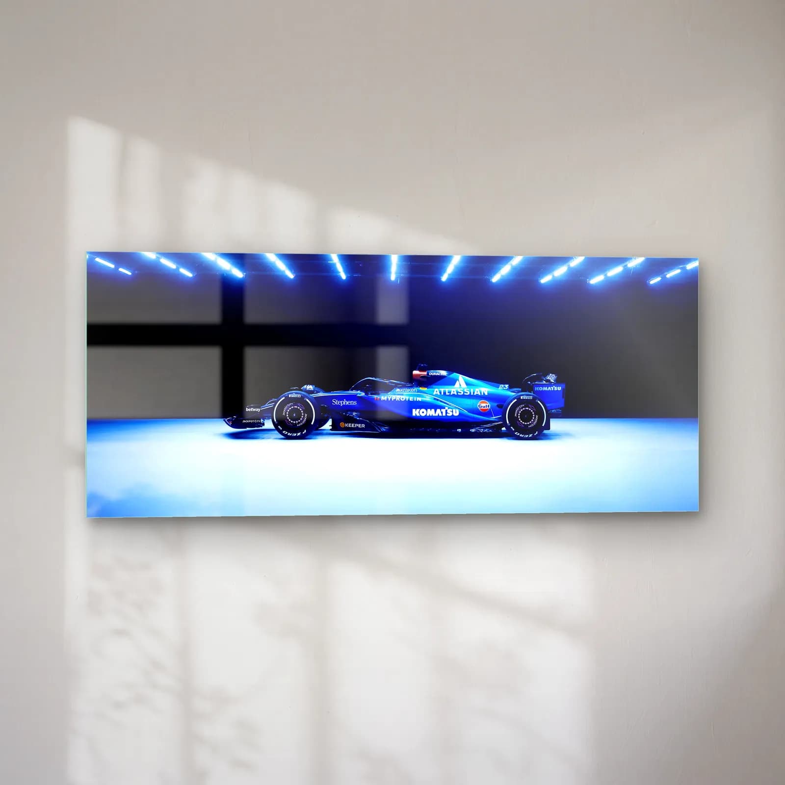 Williams F1 Aracı Yan Profil cam tablo — sol açıdan görünüm