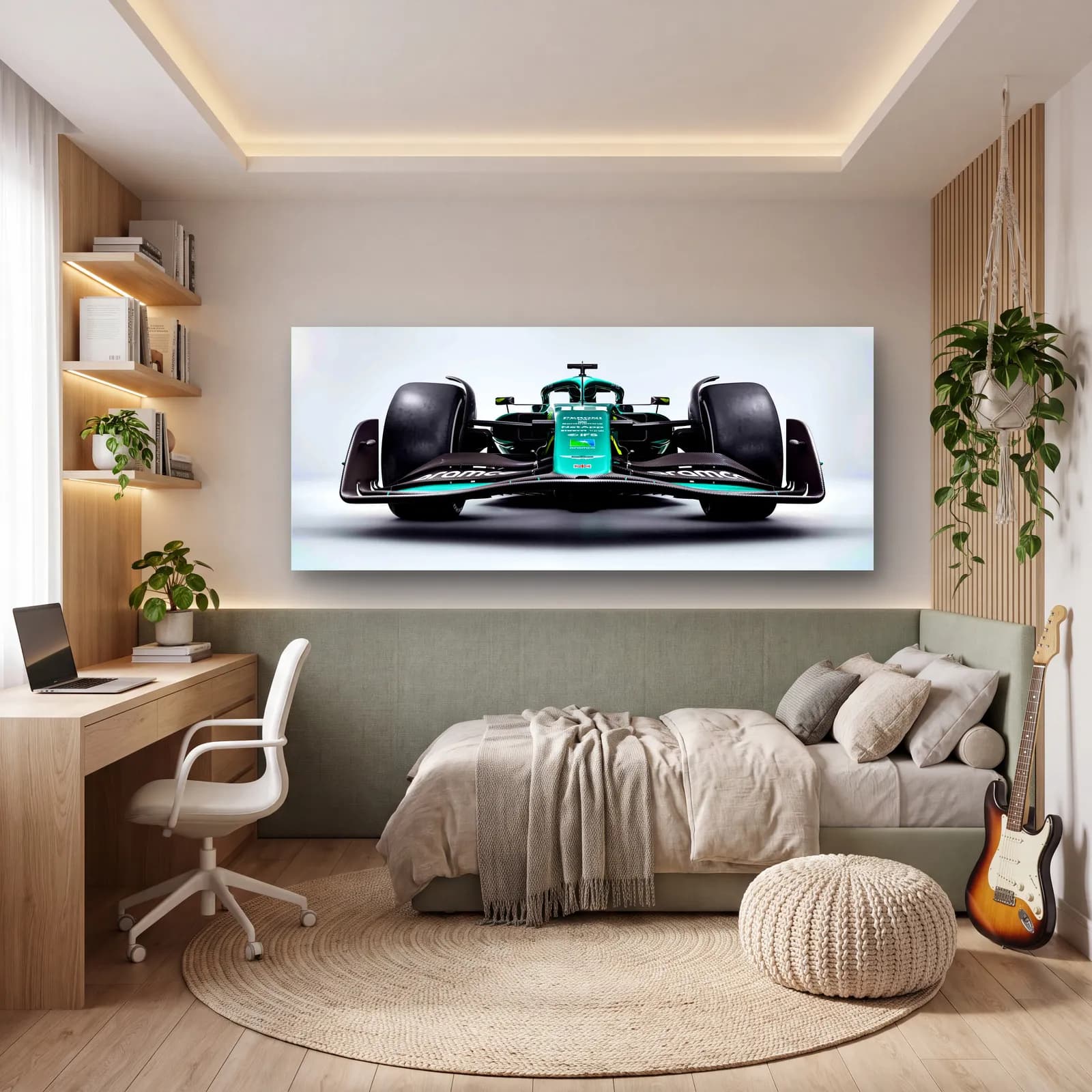 Aston Martin F1 Ön Görünüm cam tablo — genç odasında