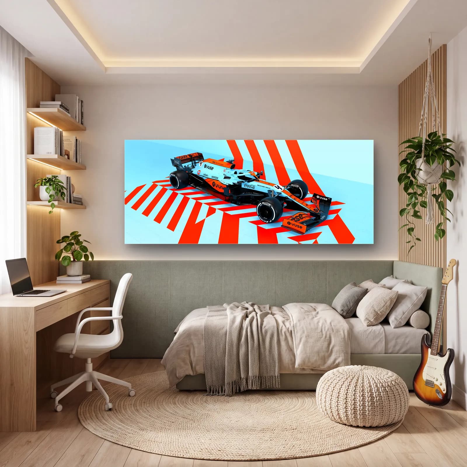 McLaren Gulf Renkleri F1 cam tablo — genç odasında