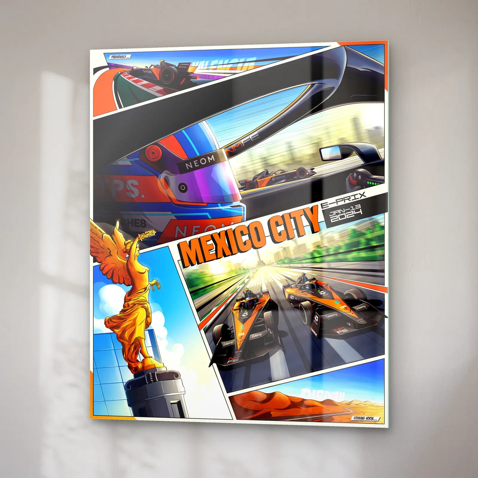 Mexico City E-Prix Kolaj Posteri cam tablo — sağ açıdan görünüm