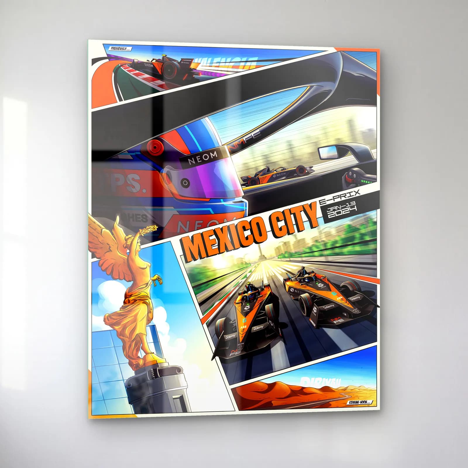 Mexico City E-Prix Kolaj Posteri cam tablo — sol açıdan görünüm