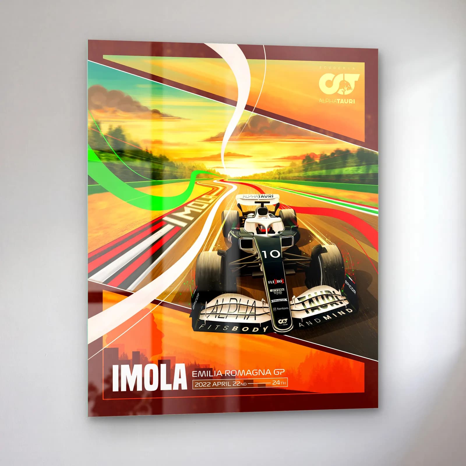 Imola Emilia Romagna GP Posteri cam tablo — sol açıdan görünüm