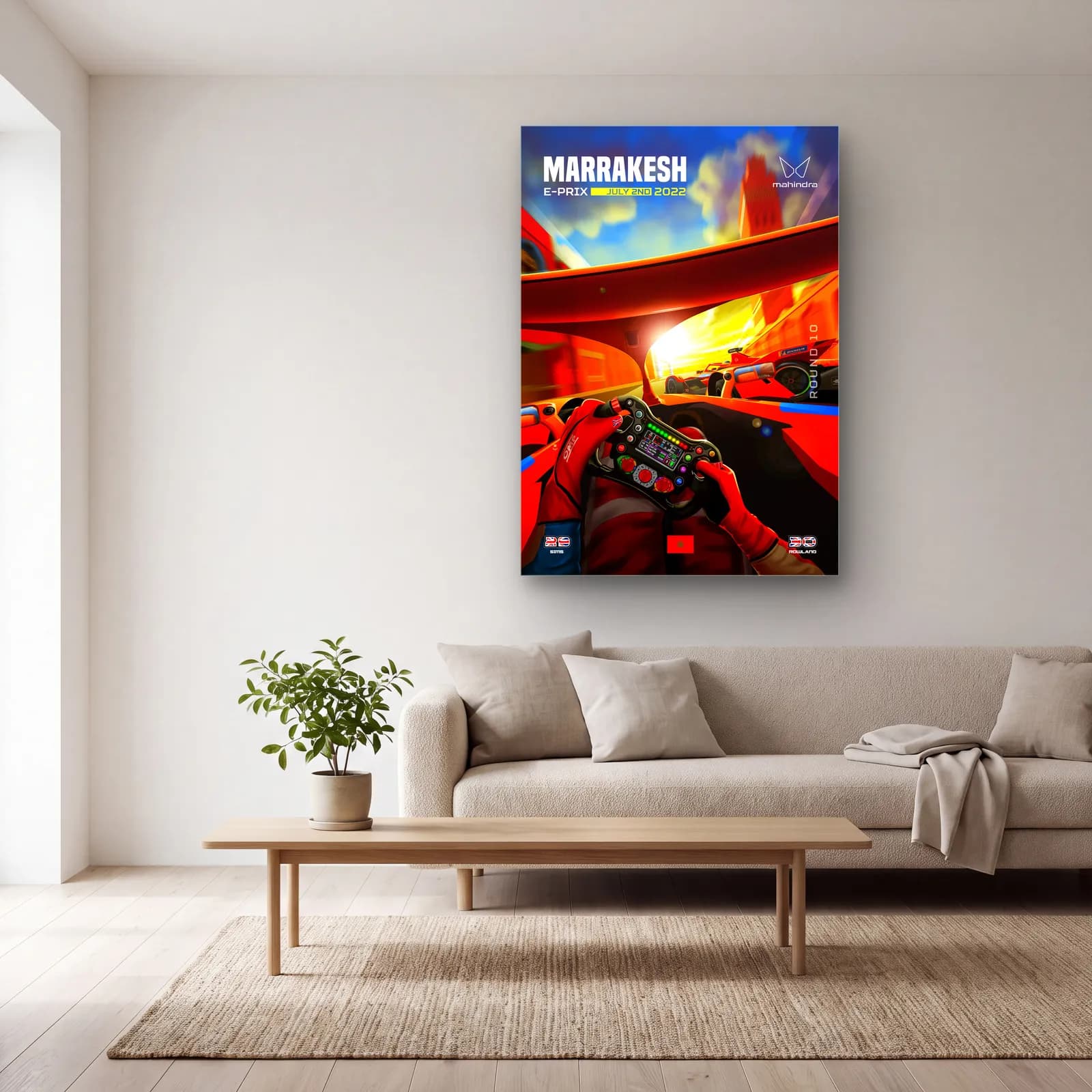 Marrakesh E-Prix Kokpit Posteri cam tablo — açık renk salonda