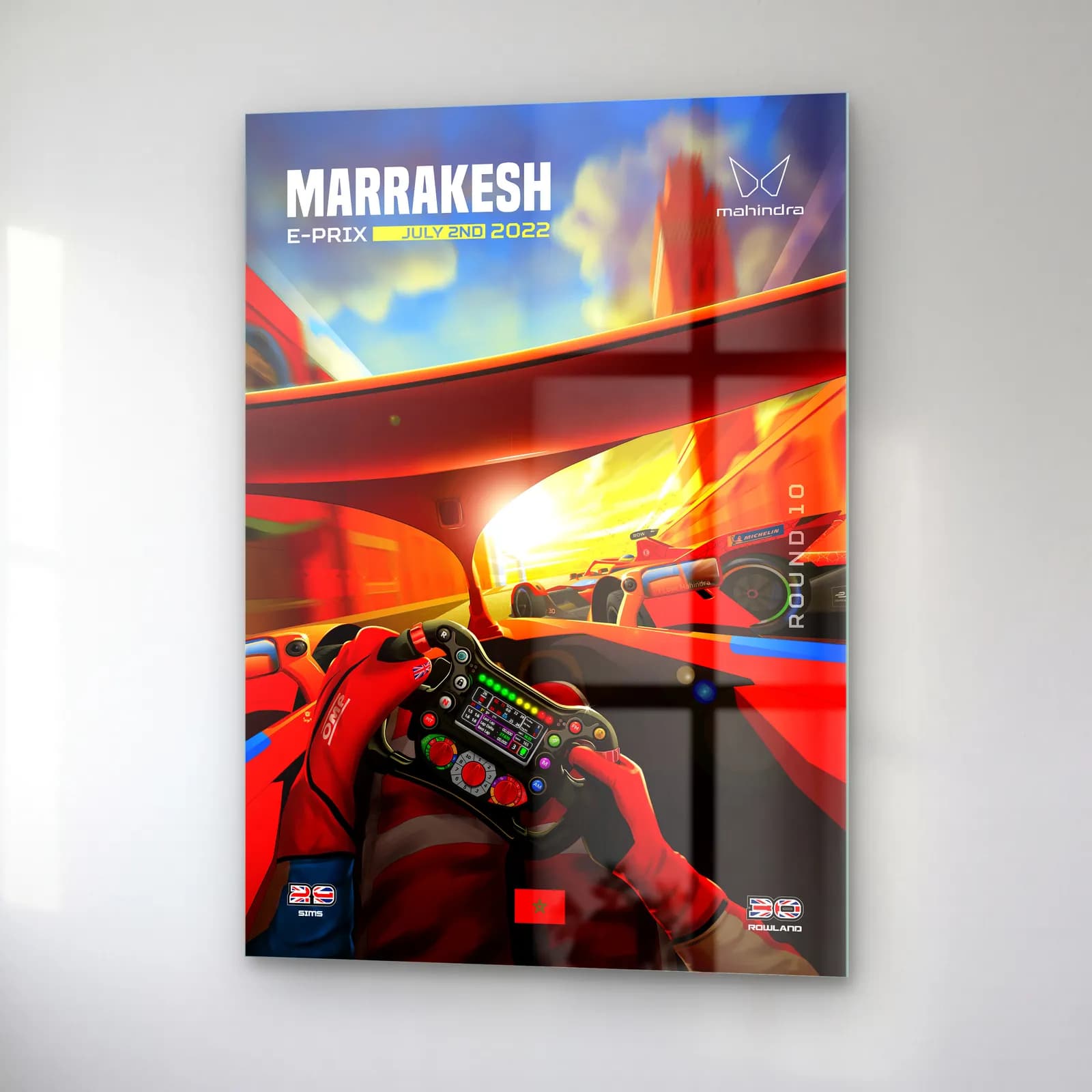 Marrakesh E-Prix Kokpit Posteri cam tablo — sağ açıdan görünüm