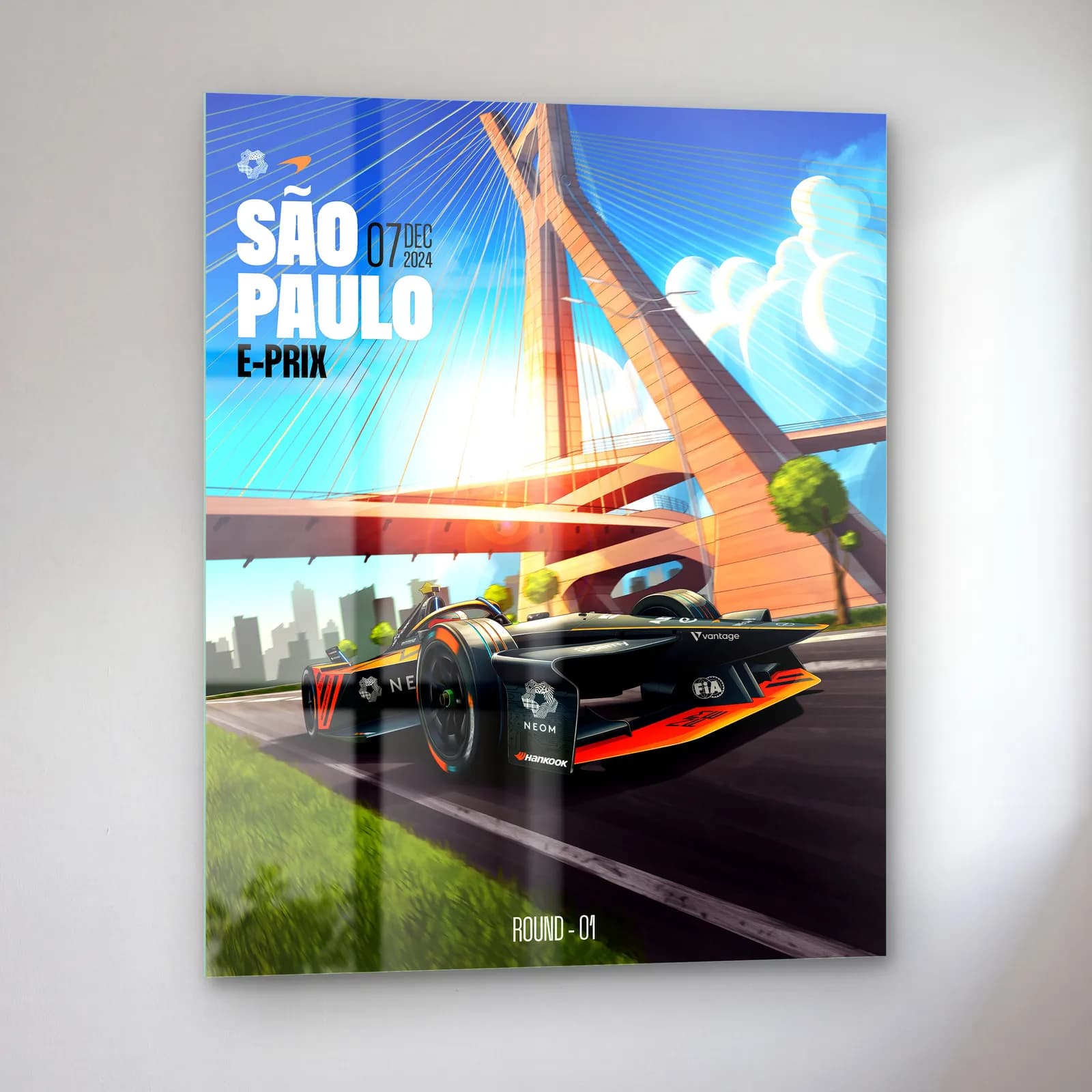 São Paulo E-Prix Köprü Posteri cam tablo — sol açıdan görünüm