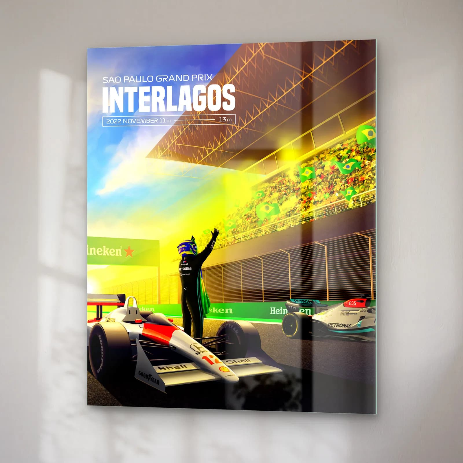 Interlagos São Paulo GP Posteri cam tablo — sağ açıdan görünüm