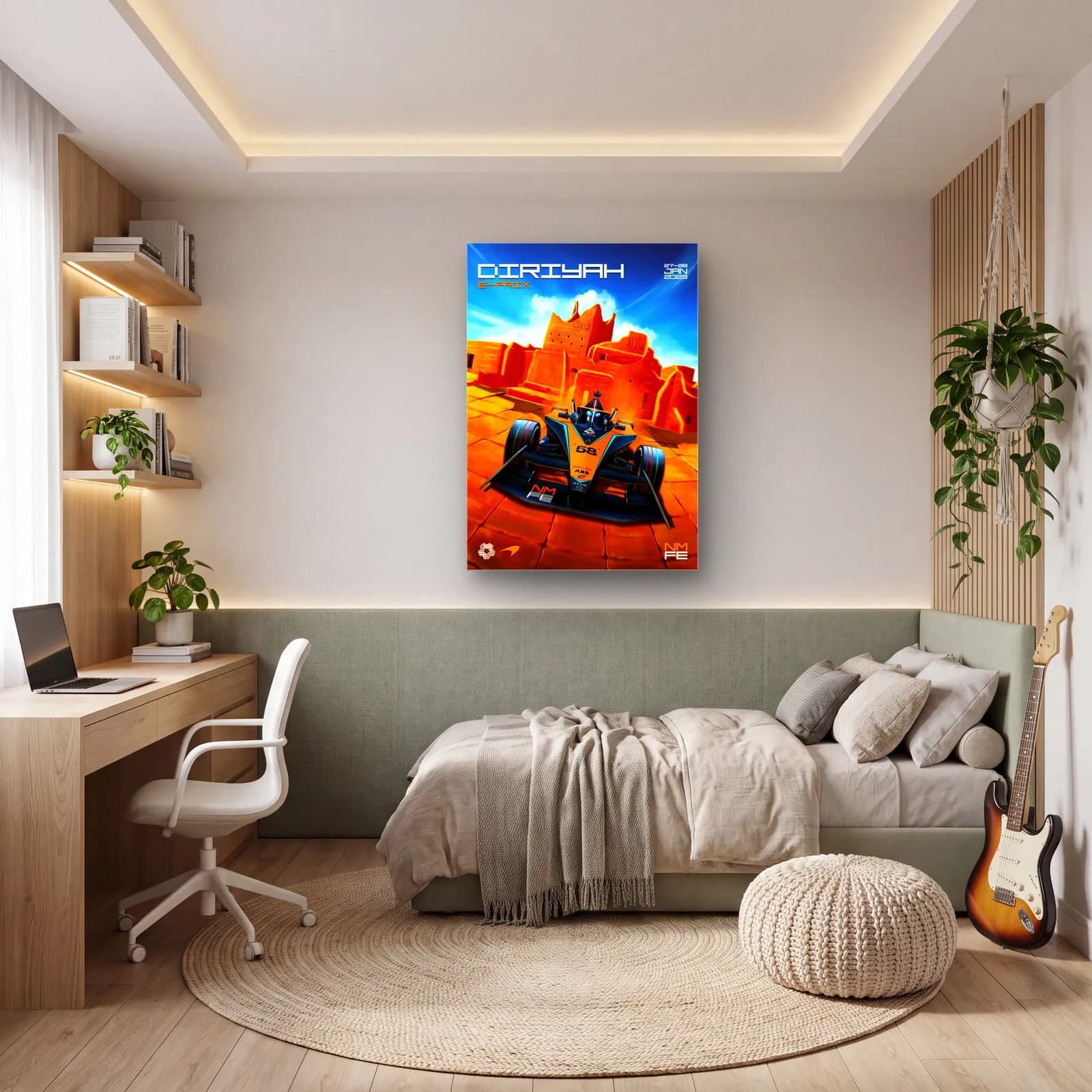 Diriyah E-Prix Posteri cam tablo — genç odasında