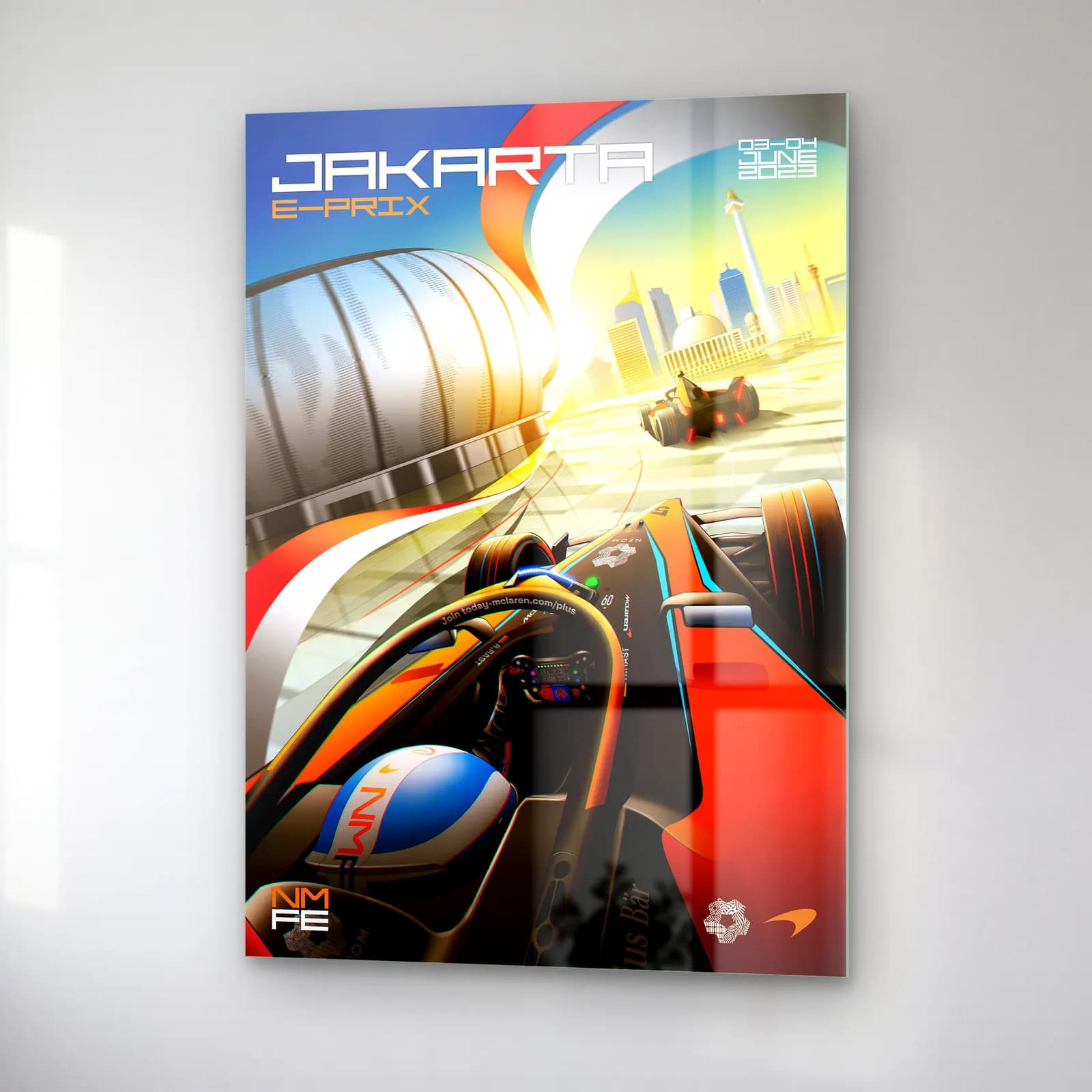 Jakarta E-Prix Kokpit Posteri cam tablo — sağ açıdan görünüm