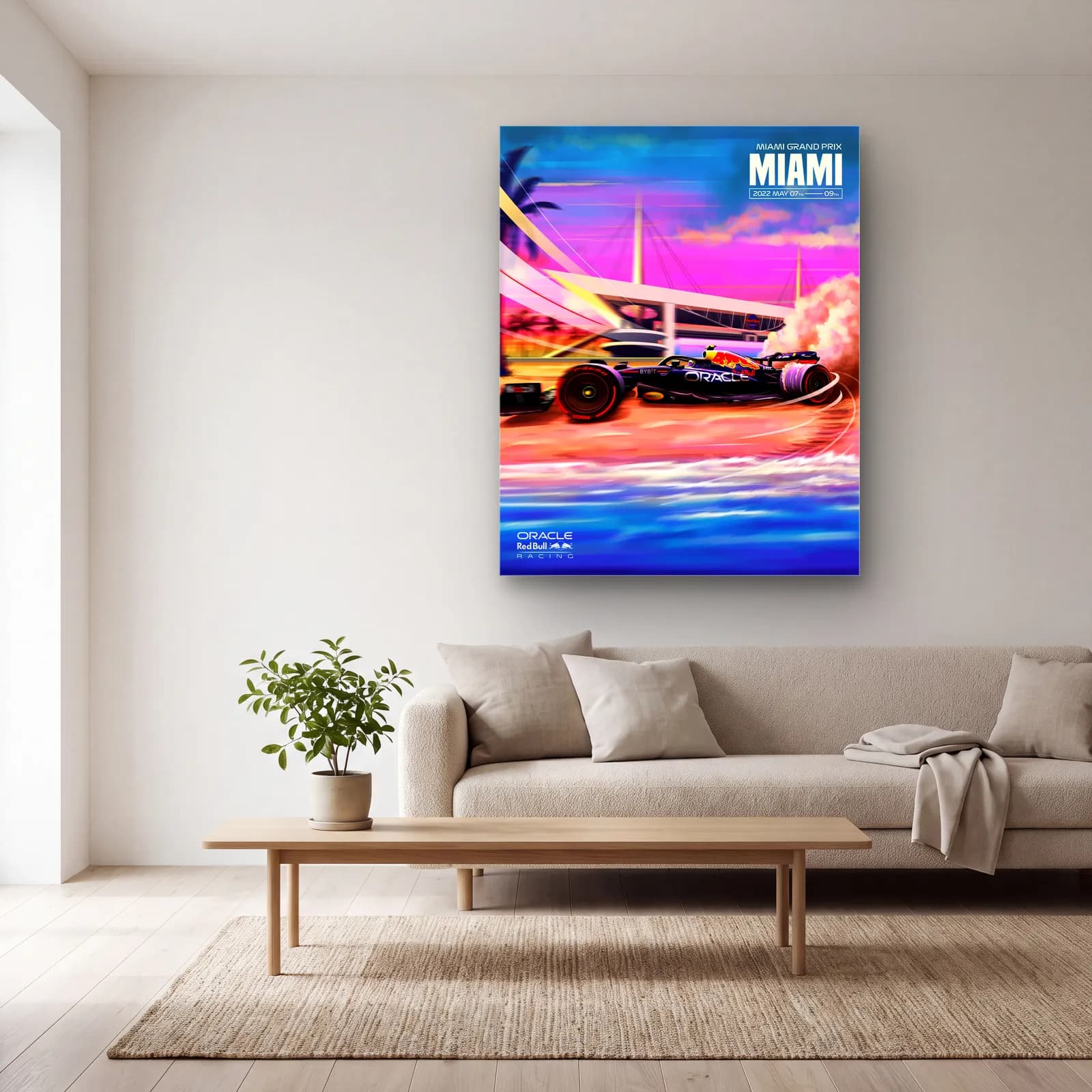 Miami Grand Prix Red Bull Posteri cam tablo — açık renk salonda