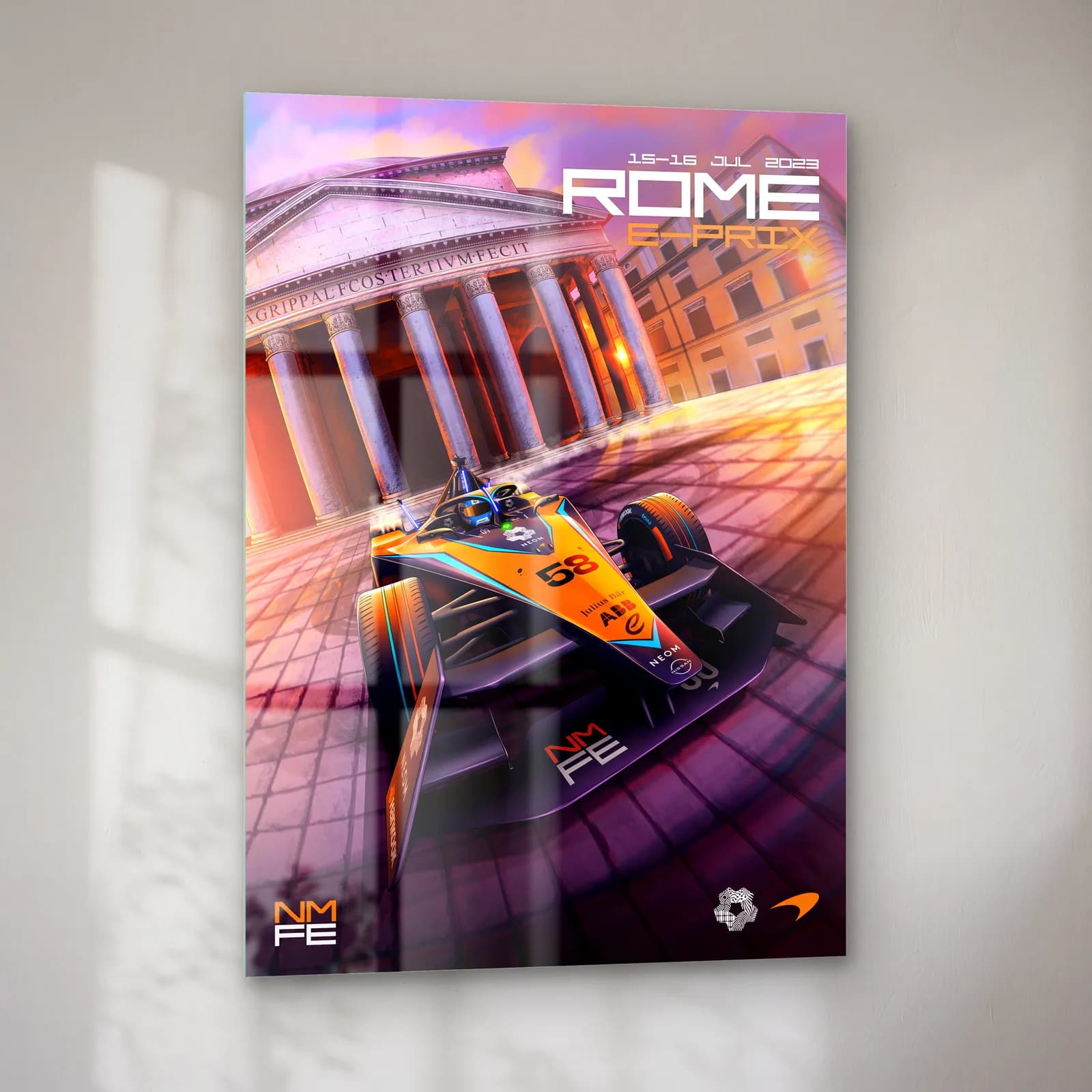 Roma E-Prix Pantheon Posteri cam tablo — sol açıdan görünüm