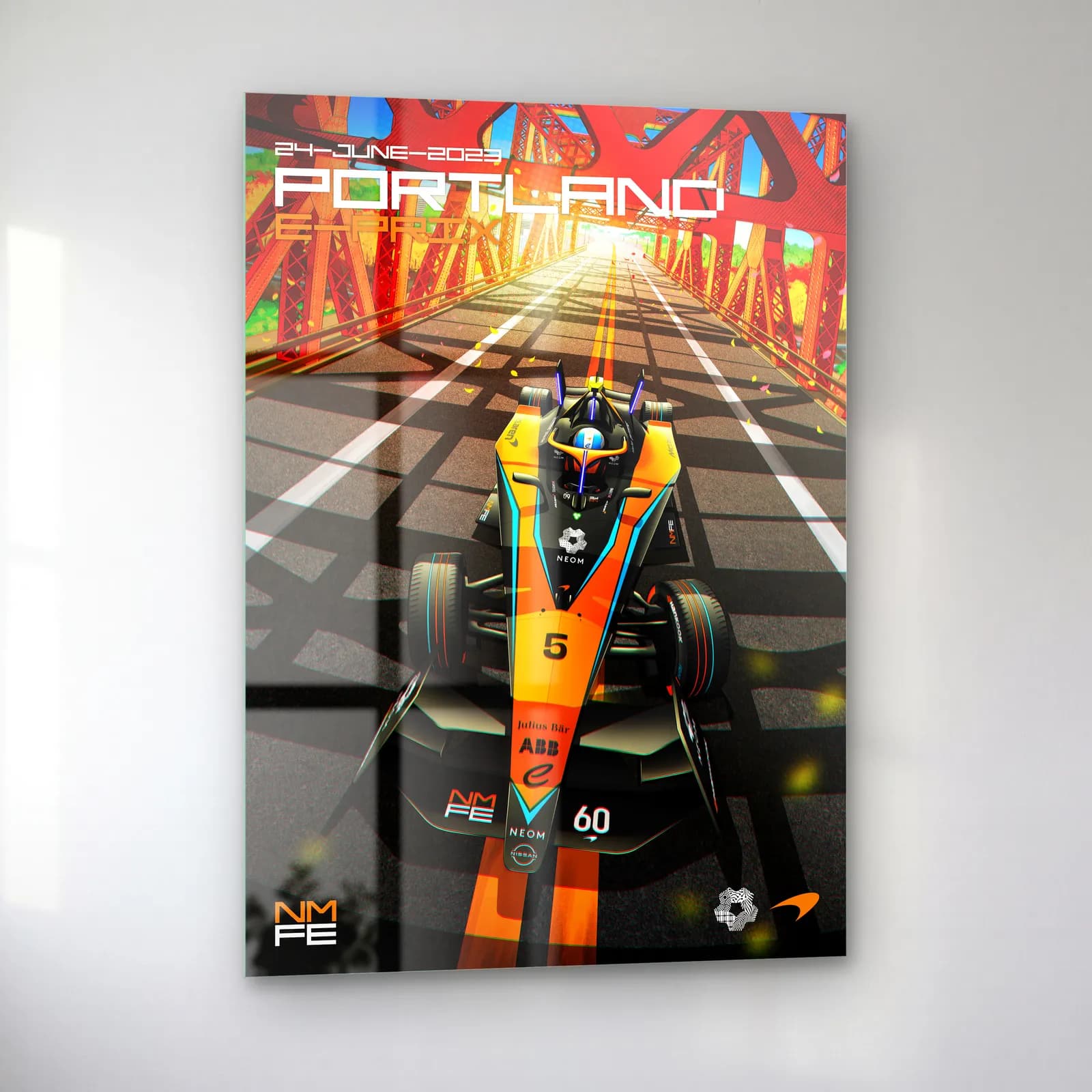 Portland E-Prix Köprü Posteri cam tablo — sol açıdan görünüm