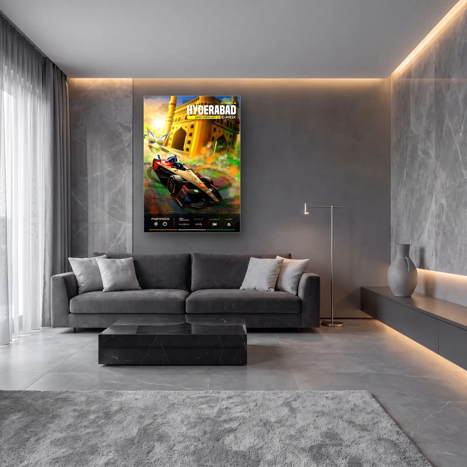 Hyderabad E-Prix Charminar Posteri cam tablo — lüks salon duvarında