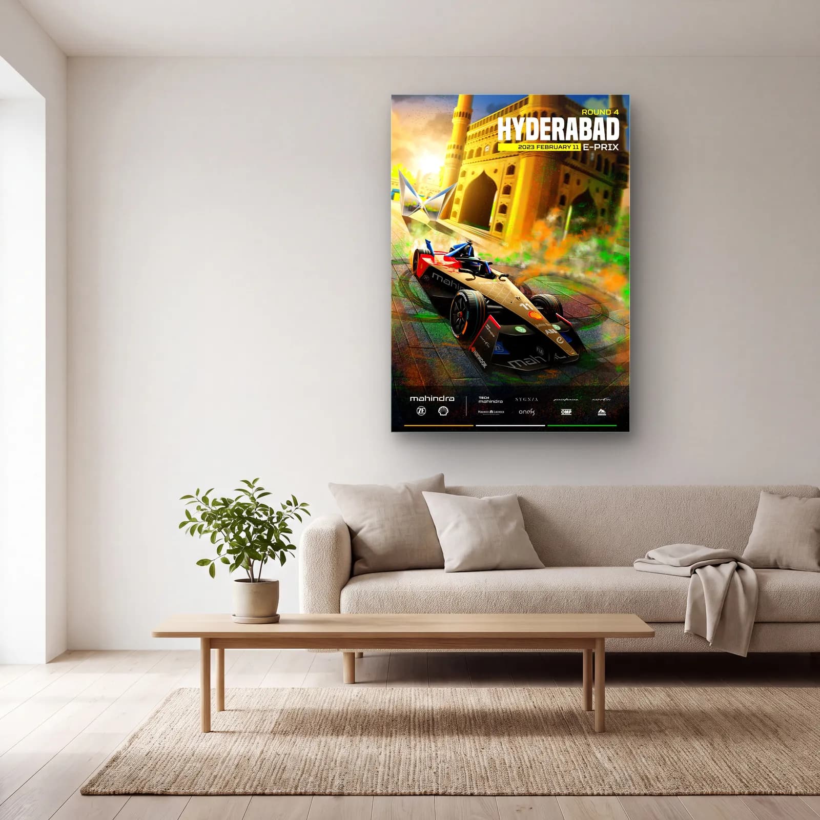 Hyderabad E-Prix Charminar Posteri cam tablo — açık renk salonda