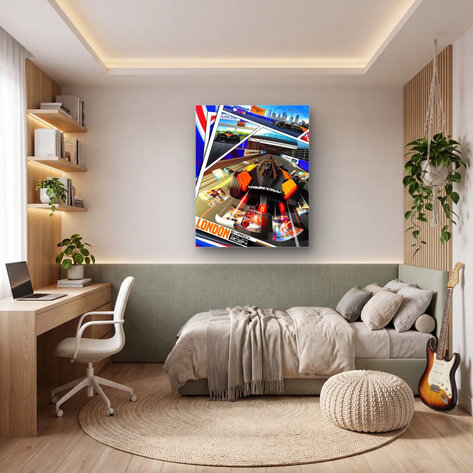 Londra E-Prix Çizgi Roman Posteri cam tablo — genç odasında