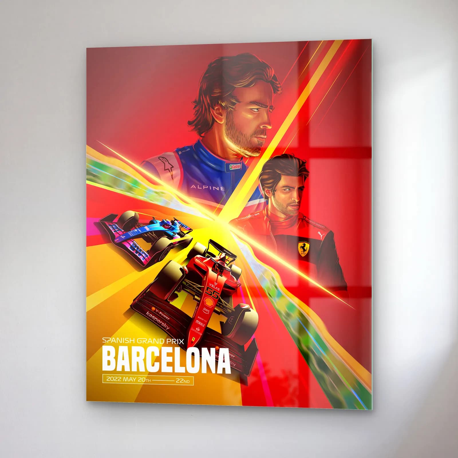 Barcelona Grand Prix Posteri cam tablo — sağ açıdan görünüm