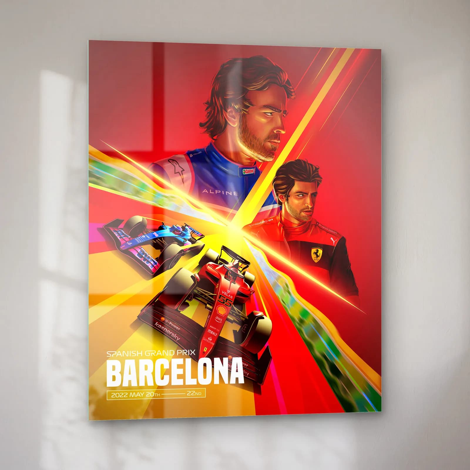 Barcelona Grand Prix Posteri cam tablo — sol açıdan görünüm