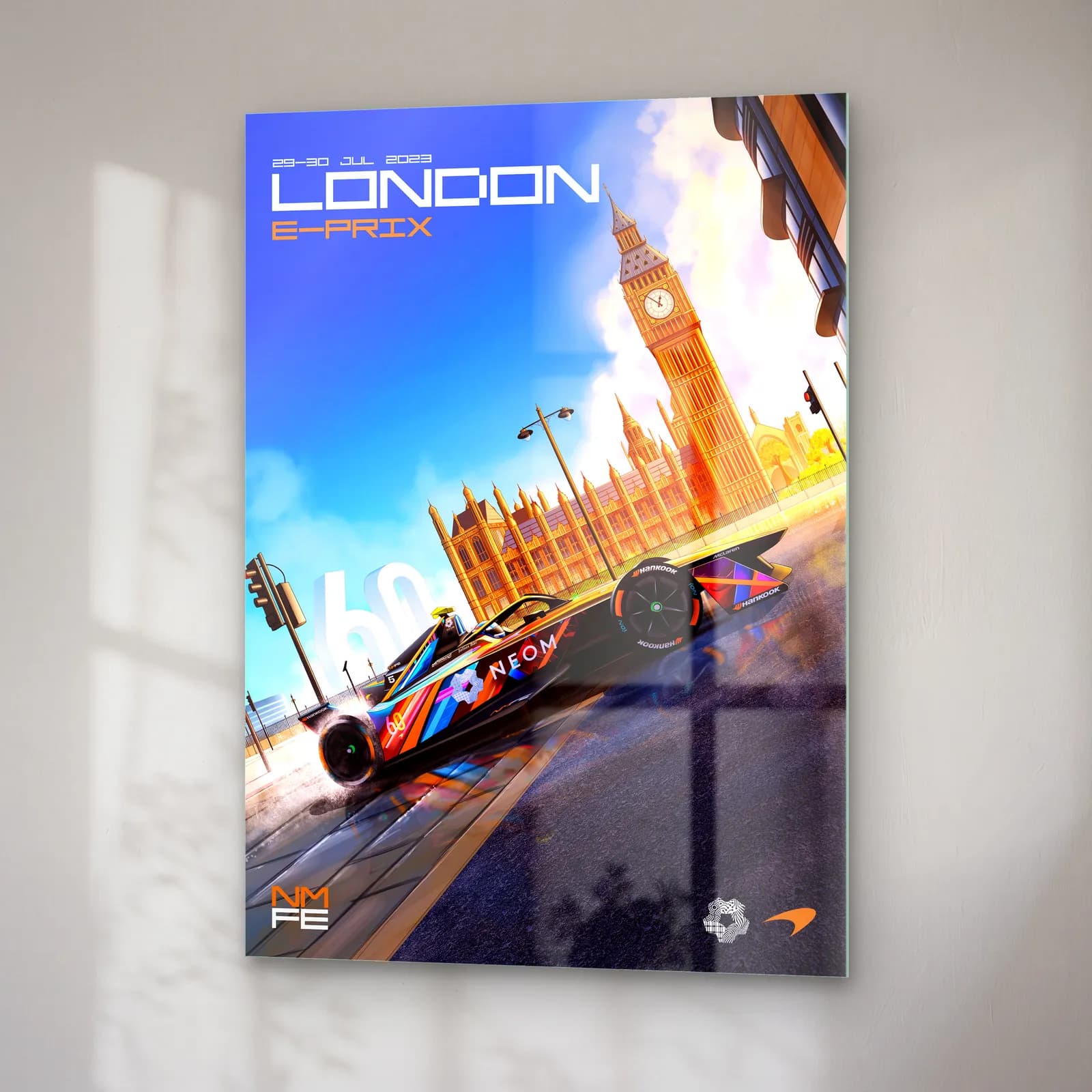 Londra E-Prix Big Ben Posteri cam tablo — sağ açıdan görünüm