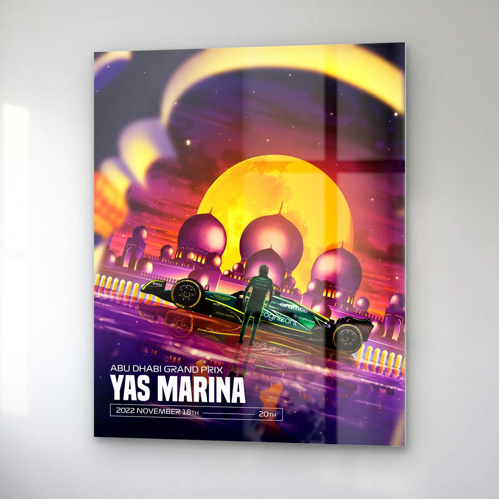 Abu Dabi Yas Marina Posteri cam tablo — sağ açıdan görünüm