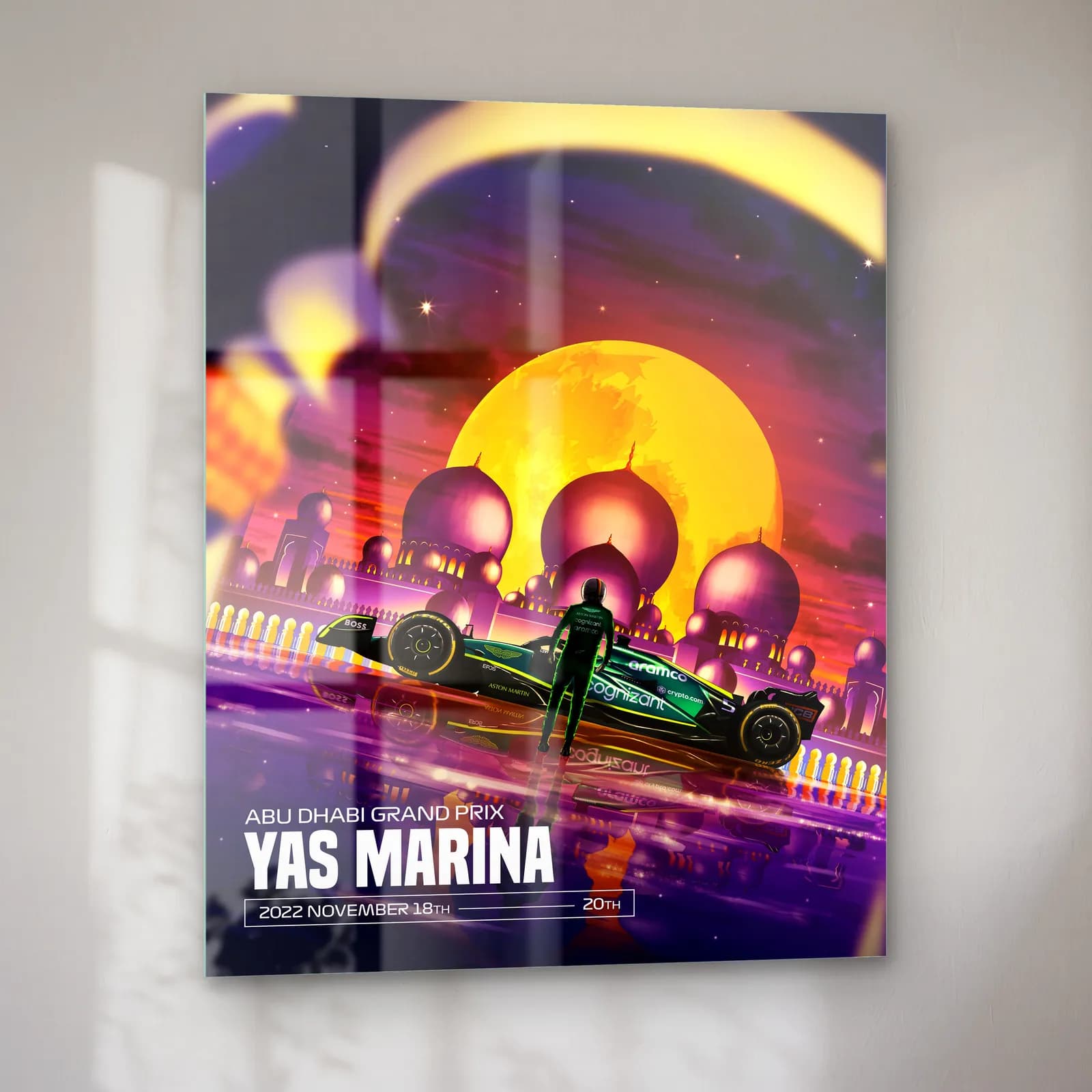 Abu Dabi Yas Marina Posteri cam tablo — sol açıdan görünüm
