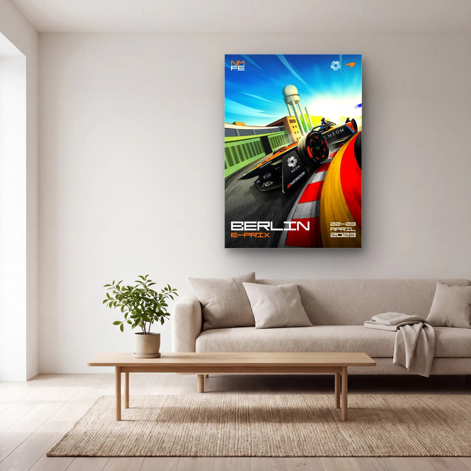 Berlin E-Prix Tempelhof Posteri cam tablo — açık renk salonda