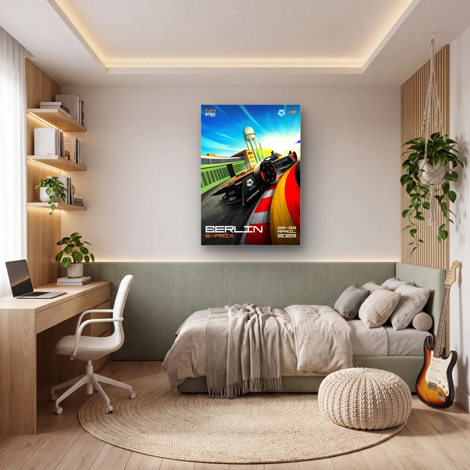 Berlin E-Prix Tempelhof Posteri cam tablo — genç odasında