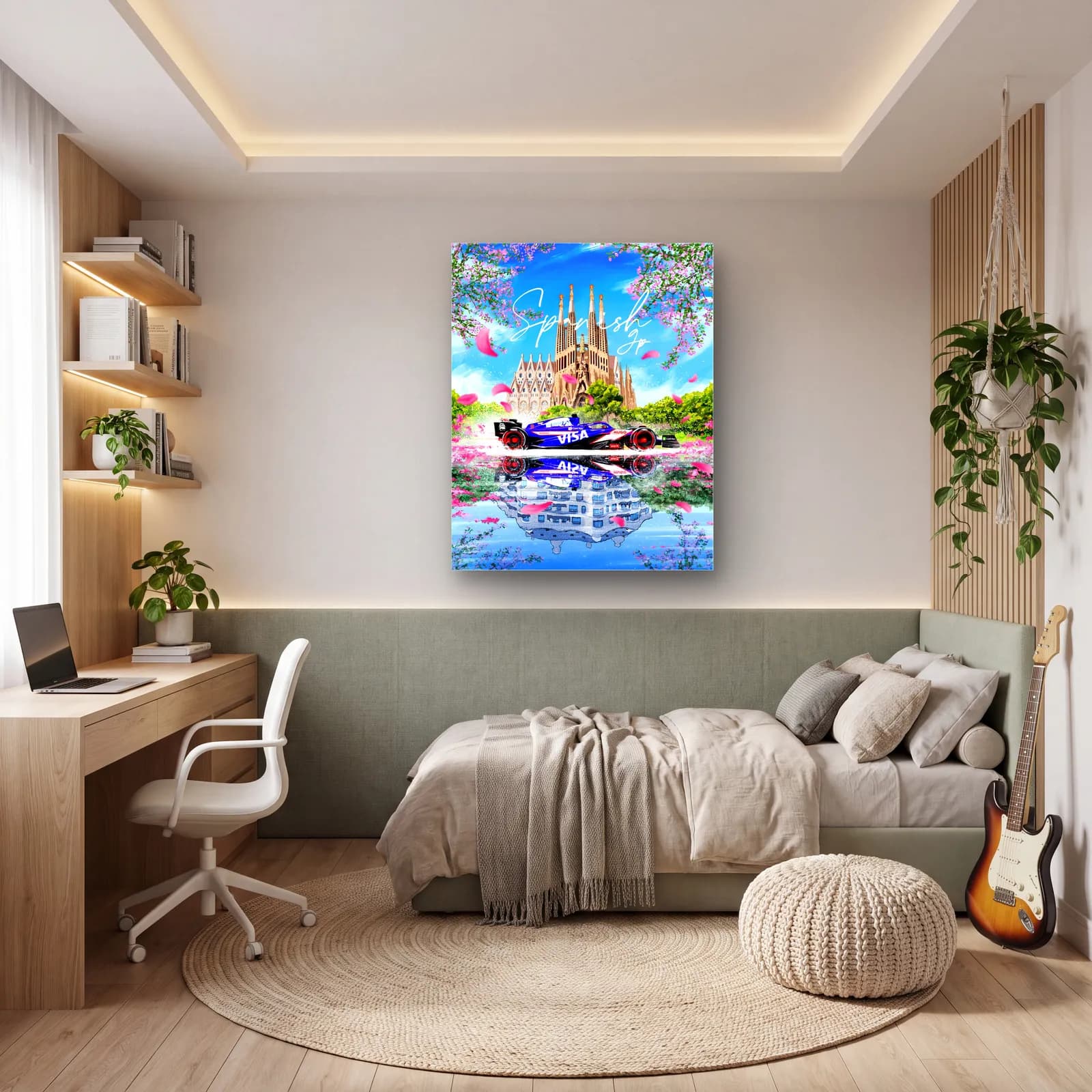 İspanya Grand Prix Sagrada Familia Posteri cam tablo — genç odasında