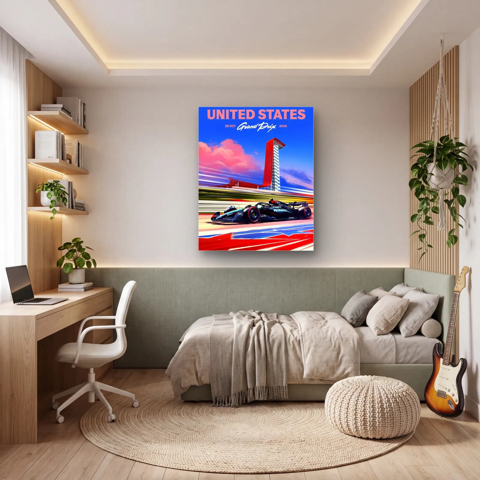 ABD Grand Prix 2024 Posteri cam tablo — genç odasında