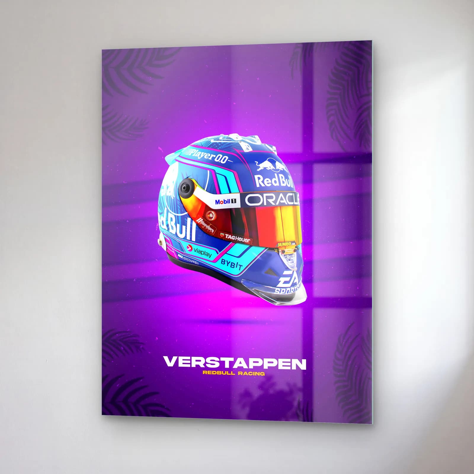 Max Verstappen Kask Posteri cam tablo — sağ açıdan görünüm