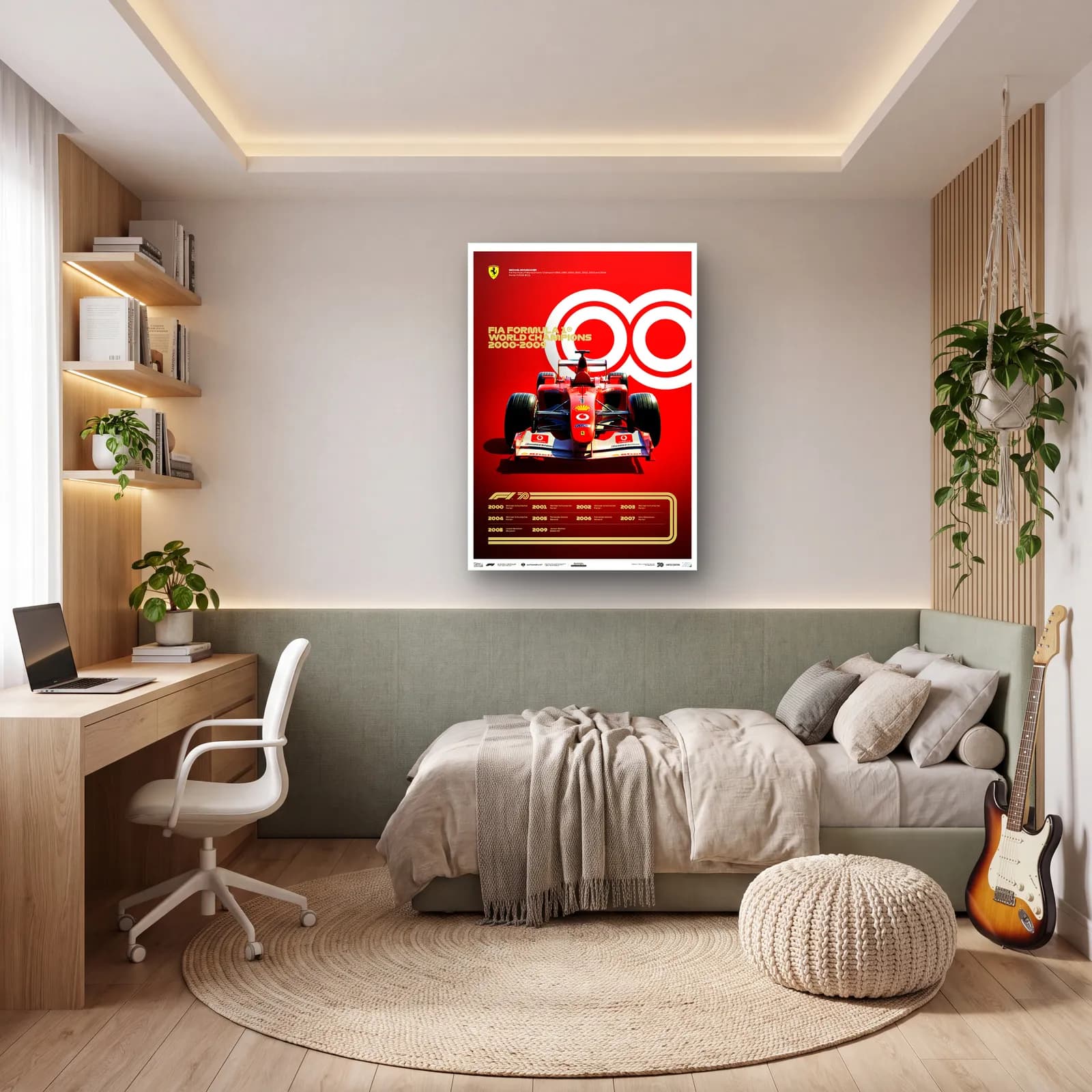 F1 Şampiyonları 2000ler Posteri cam tablo — genç odasında