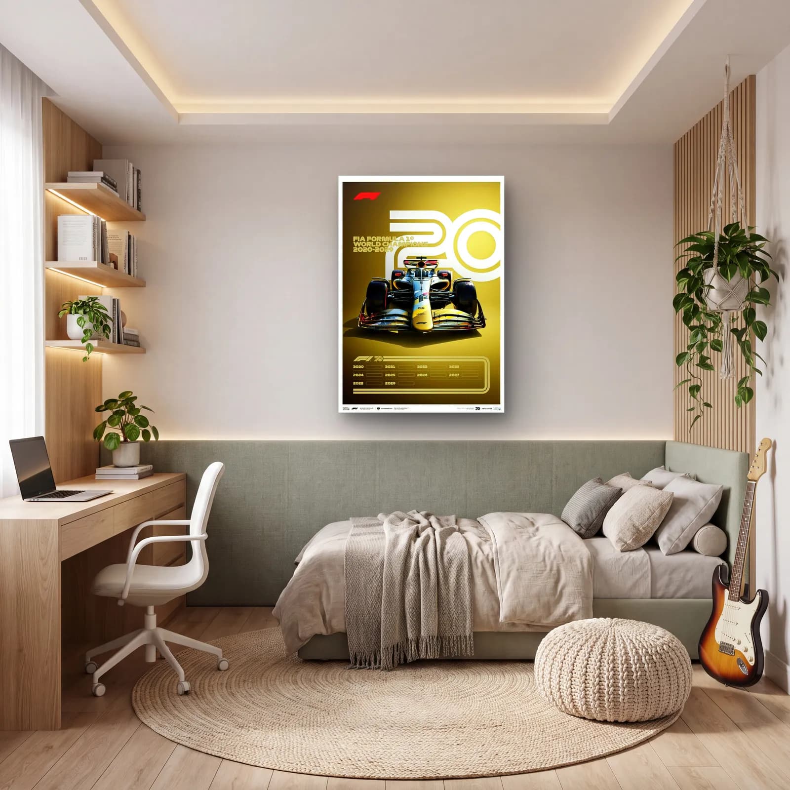 F1 Şampiyonları 2020ler Posteri cam tablo — genç odasında