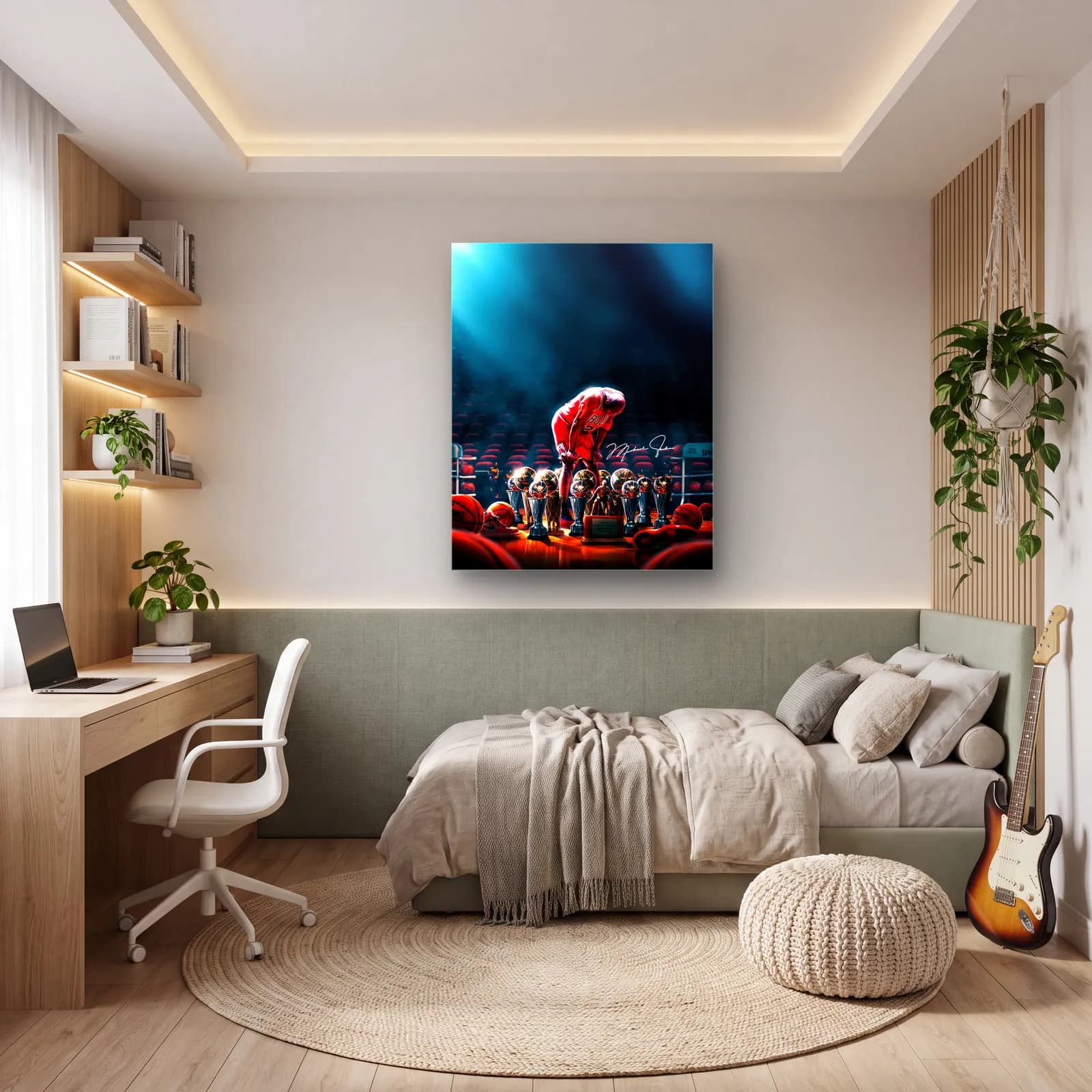 Michael Jordan Kupalar Posteri cam tablo — genç odasında