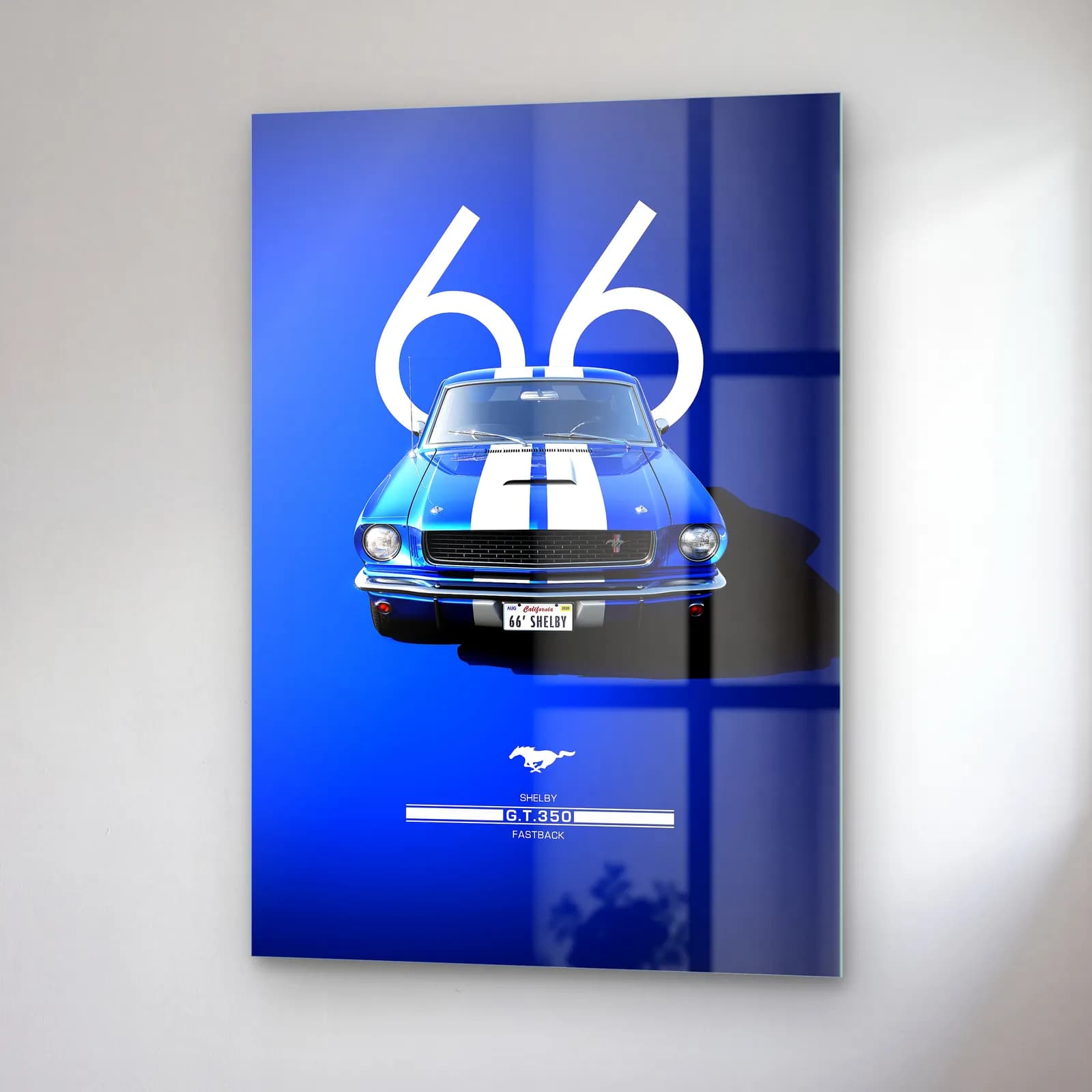 Shelby GT350 1966 Posteri cam tablo — sağ açıdan görünüm