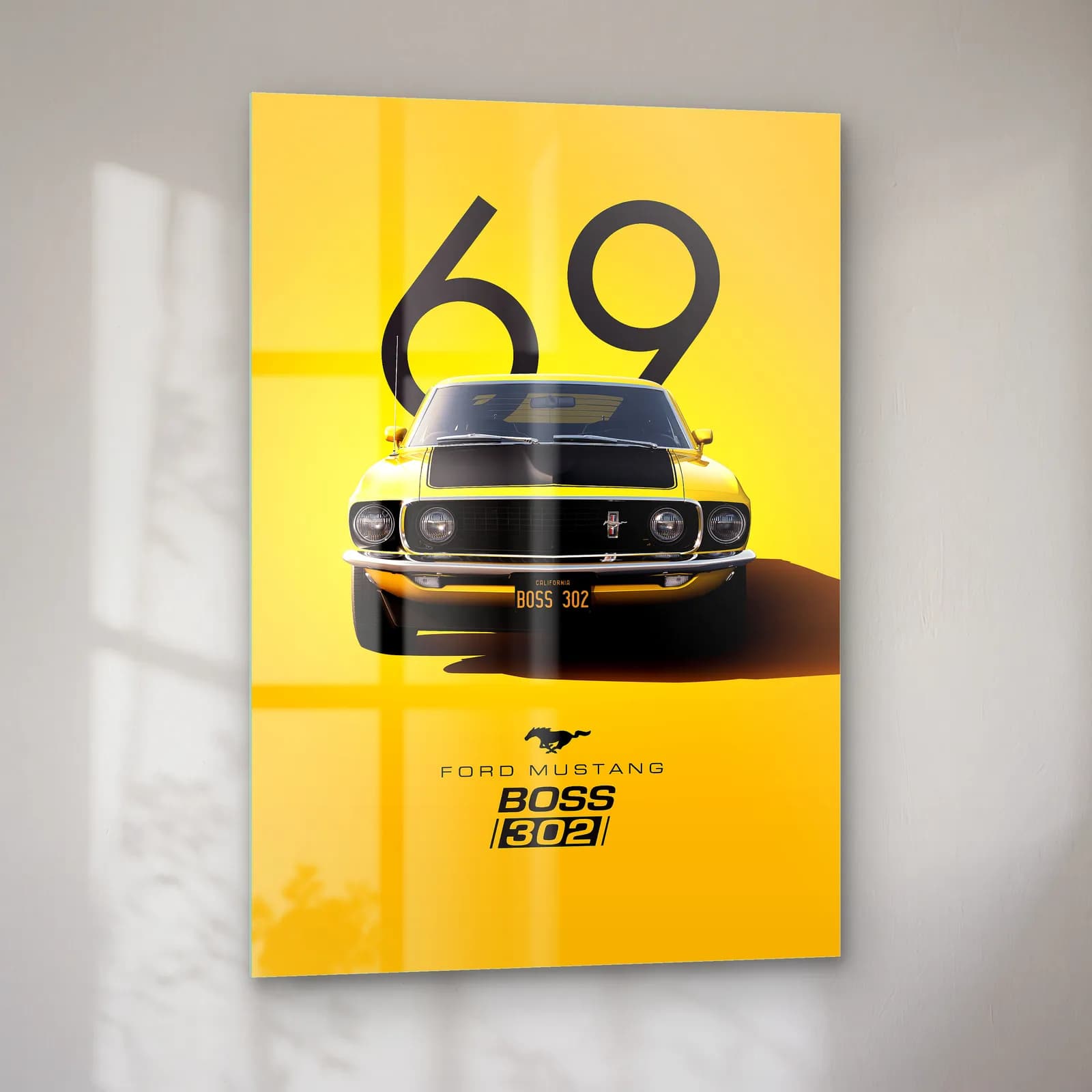 Ford Mustang Boss 302 Posteri cam tablo — sol açıdan görünüm